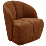 WOOOD Draaifauteuil 'Mojo' Geweven Rib, kleur Roestbruin