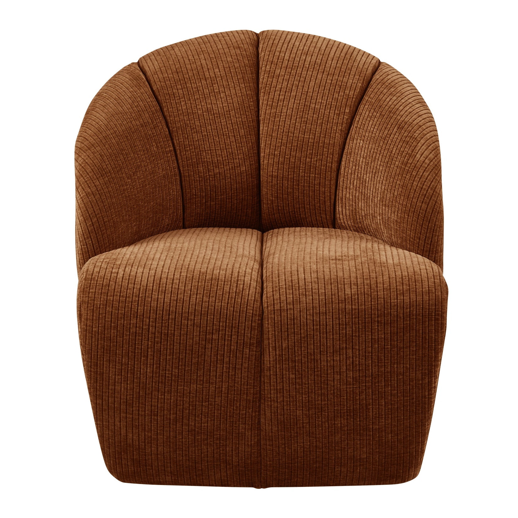 WOOOD Draaifauteuil 'Mojo' Geweven Rib, kleur Roestbruin