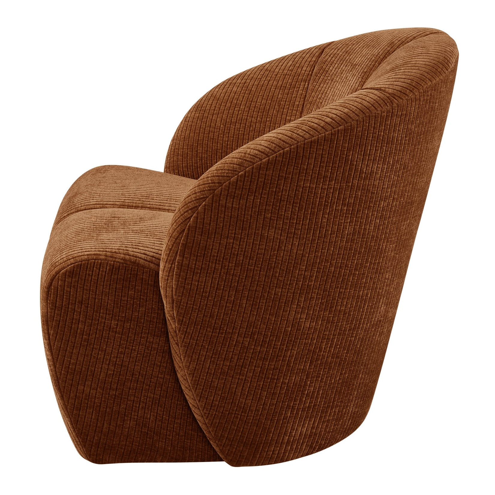 WOOOD Draaifauteuil 'Mojo' Geweven Rib, kleur Roestbruin