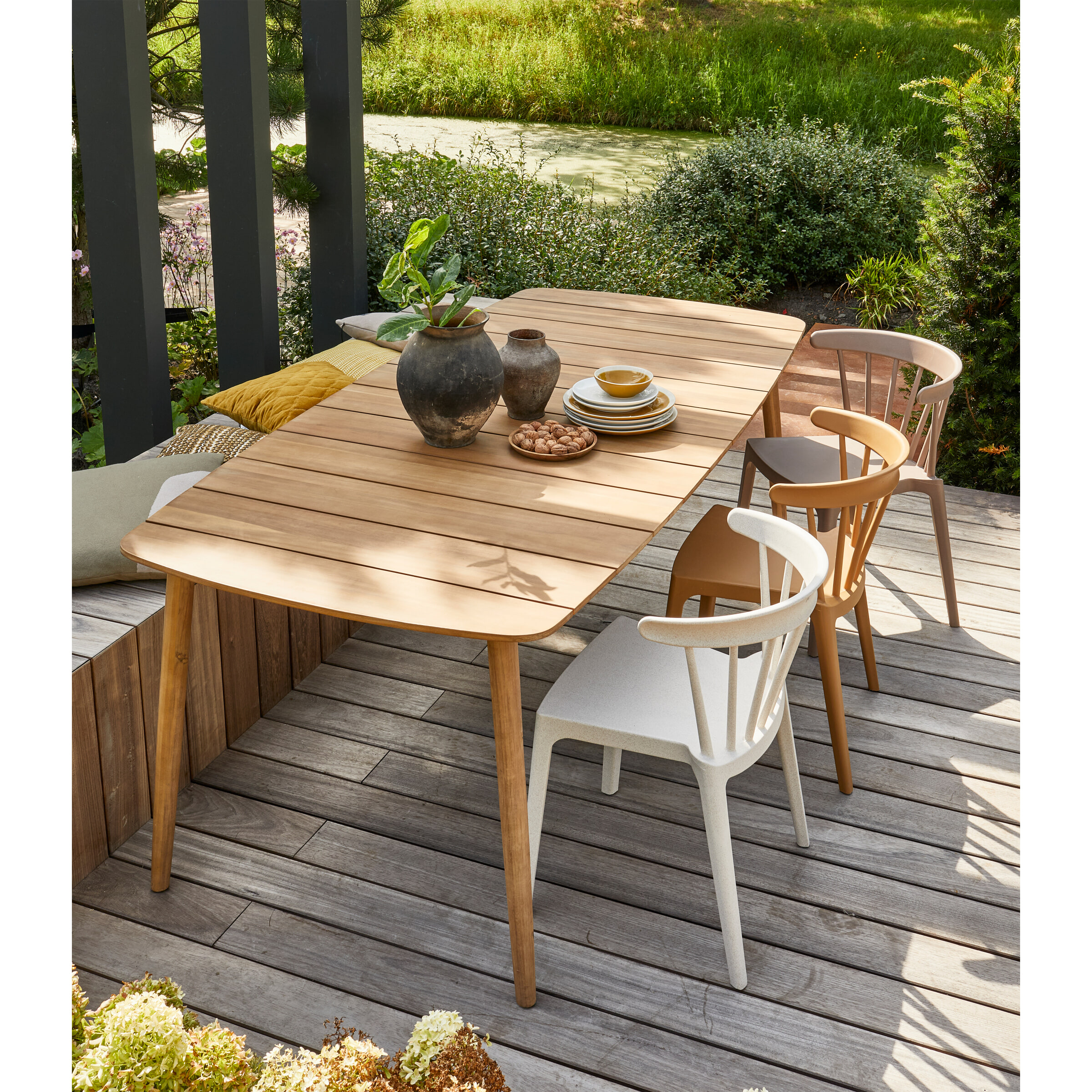 WOOOD Tuin / Eetkamerstoel 'Bliss' kleur Bruin Melange
