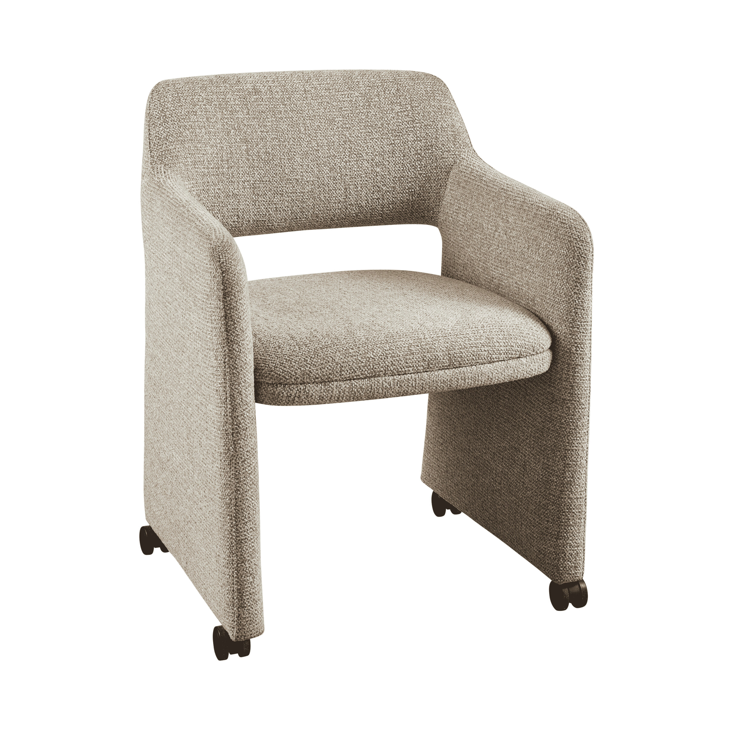 WOOOD Eetkamerstoel Lyric Op wielen, Bouclé - Greige