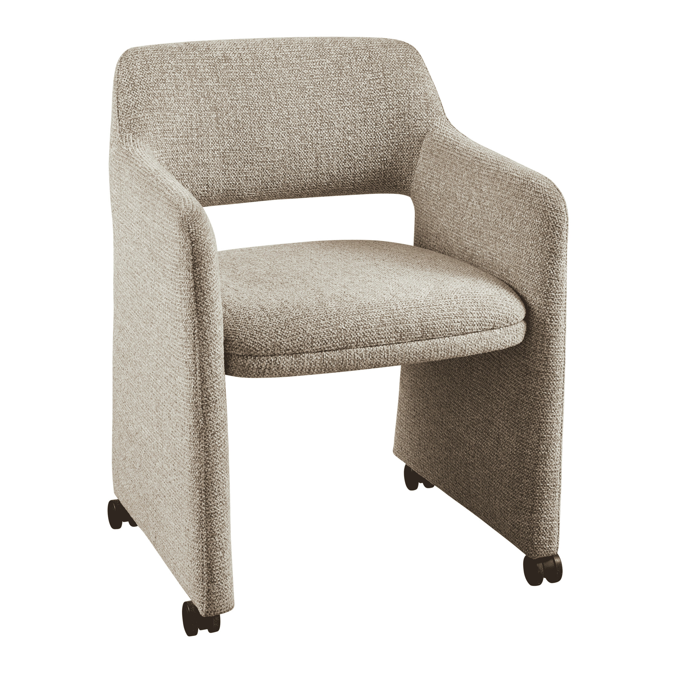 WOOOD Eetkamerstoel Lyric Op wielen, Bouclé - Greige