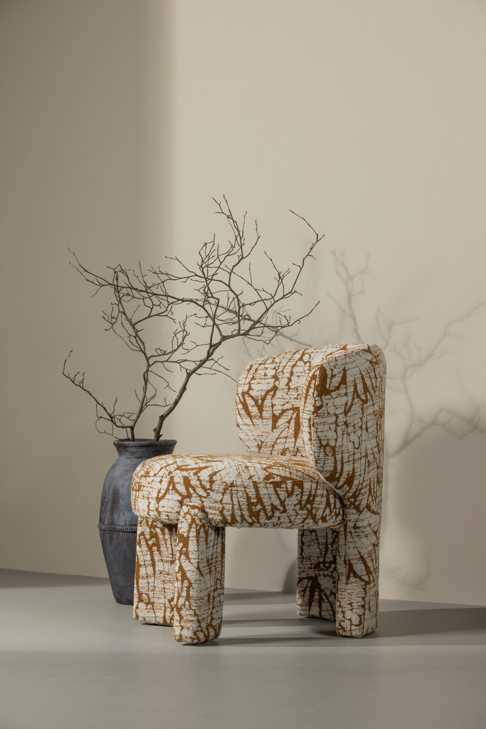 WOOOD Fauteuil 'Upke' Geweven stof, kleur Naturel/Bruin