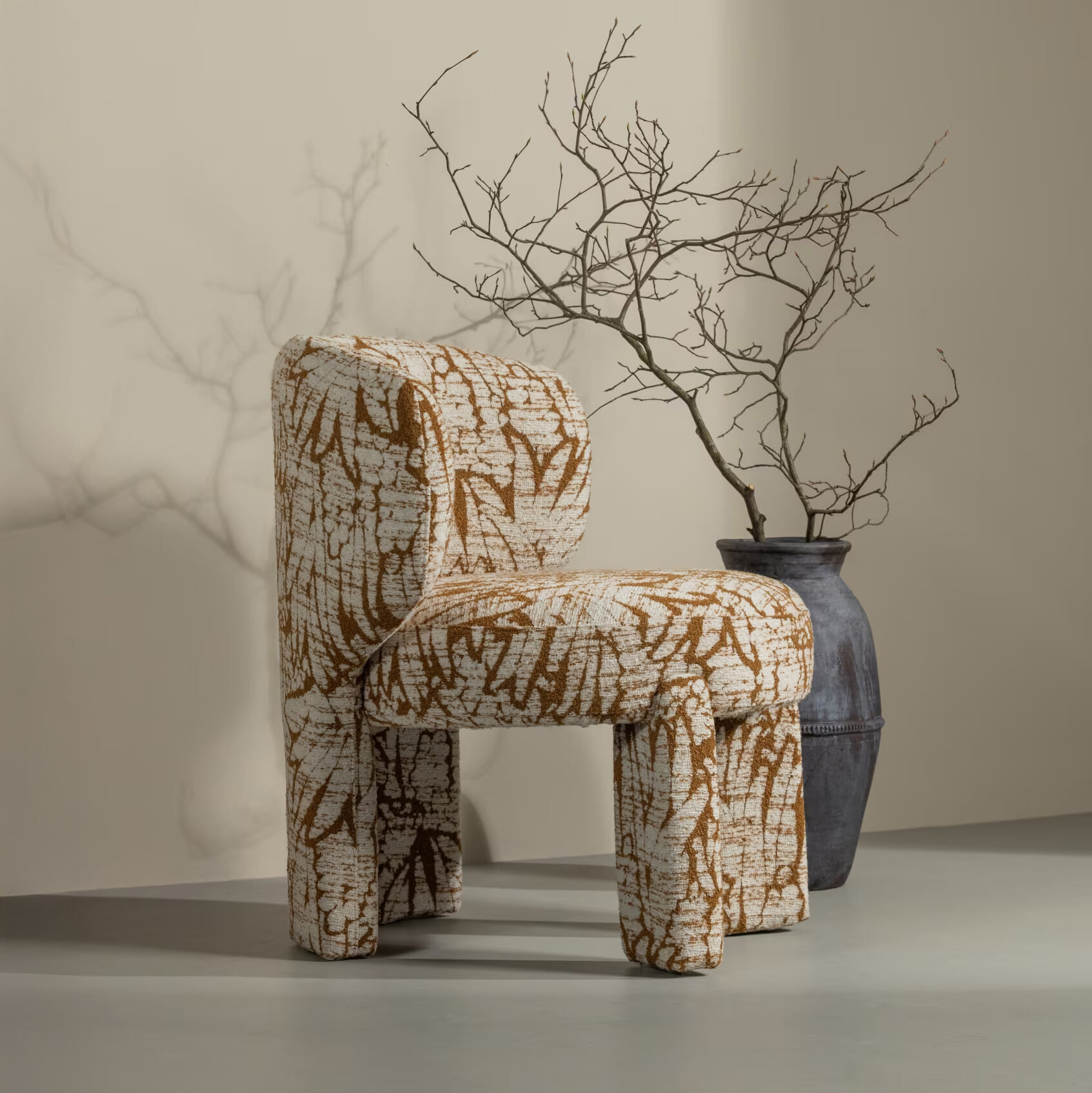 WOOOD Fauteuil Upke Geweven stof - Naturel/Bruin