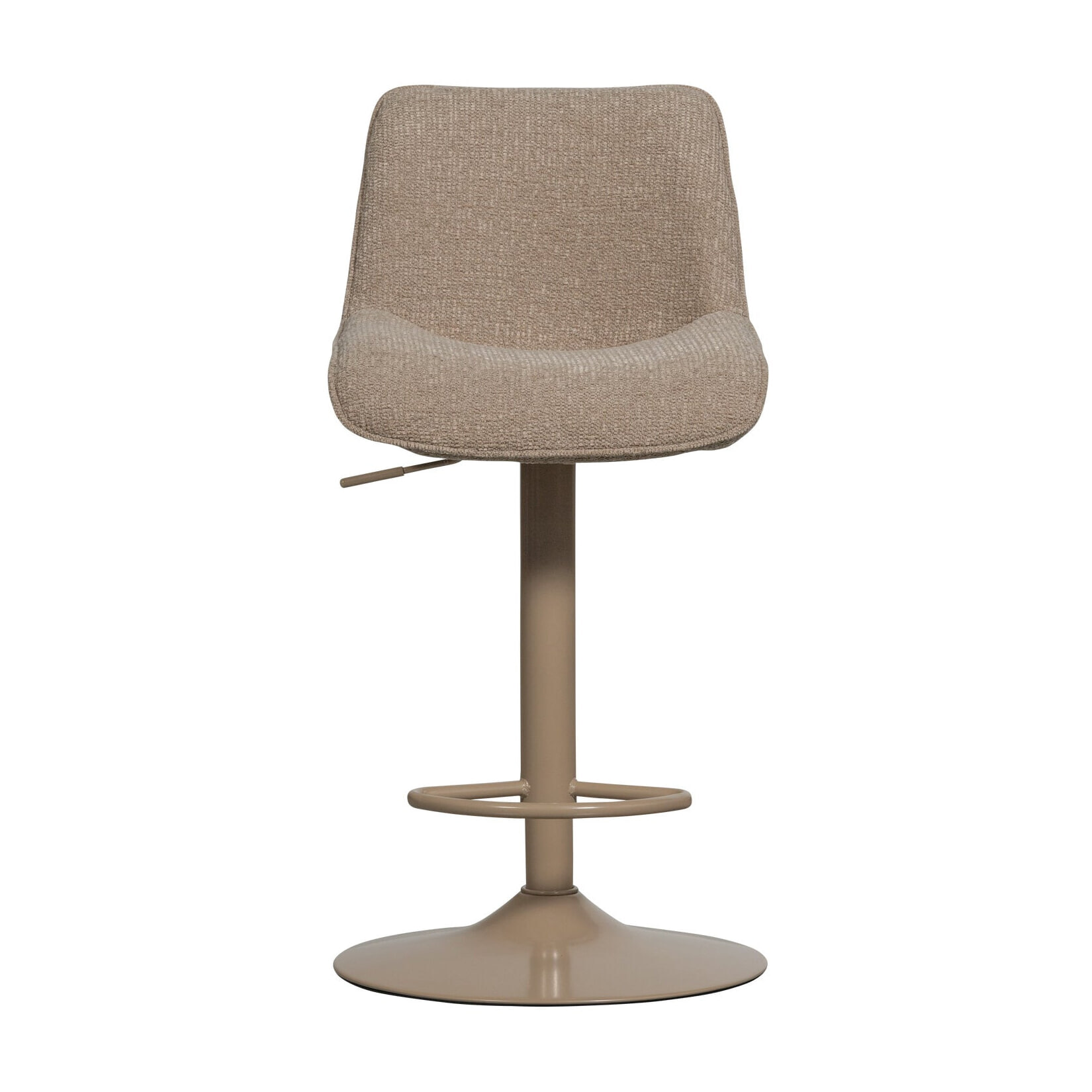 WOOOD Verstelbare Barkruk 'Marten' Geweven stof, kleur Zand (zithoogte 65-88cm)