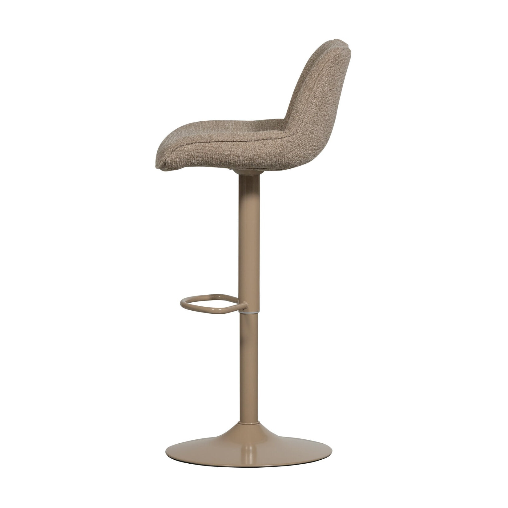 WOOOD Verstelbare Barkruk 'Marten' Geweven stof, kleur Zand (zithoogte 65-88cm)