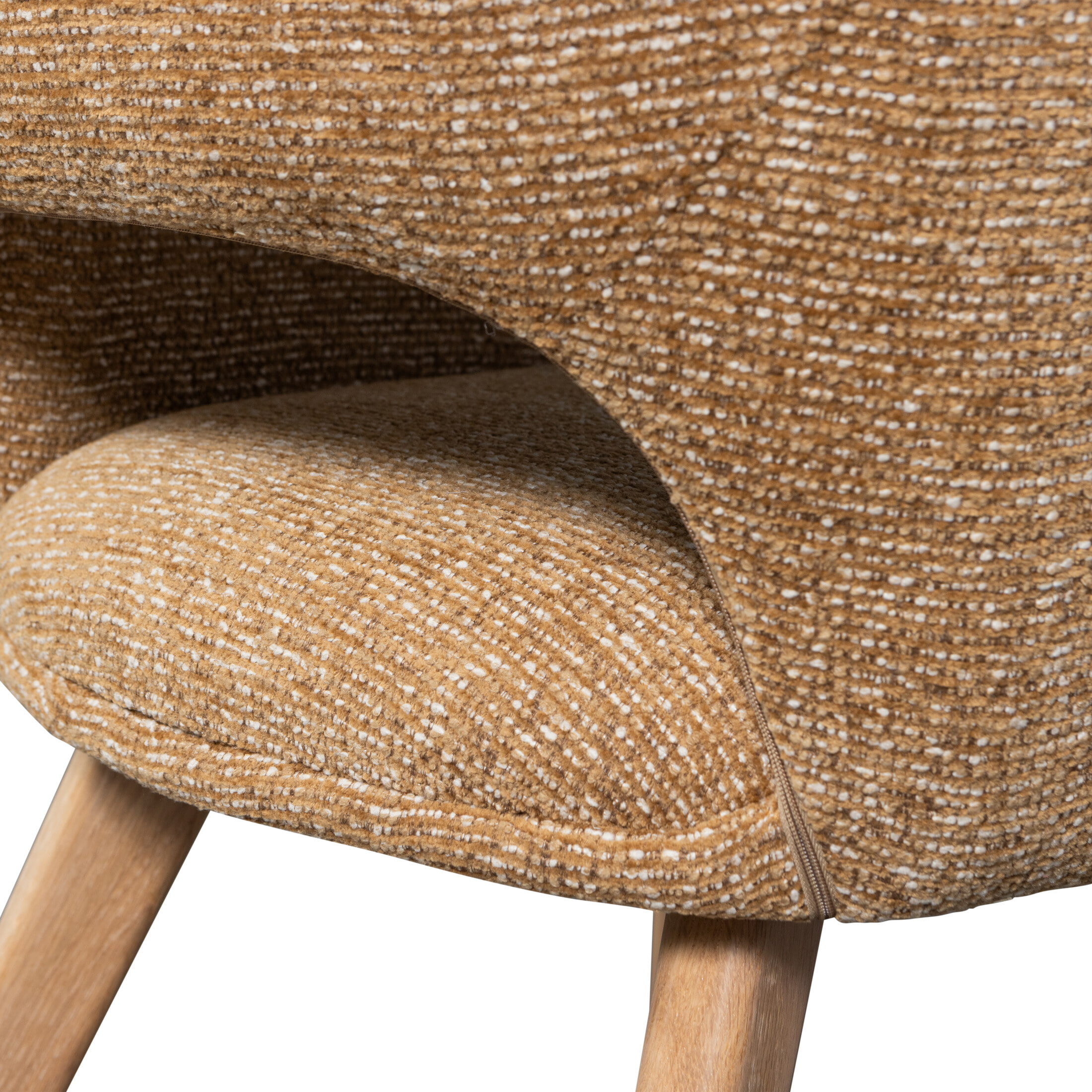 WOOOD Eetkamerstoel 'Murat' Chenille, kleur Geel/Naturel