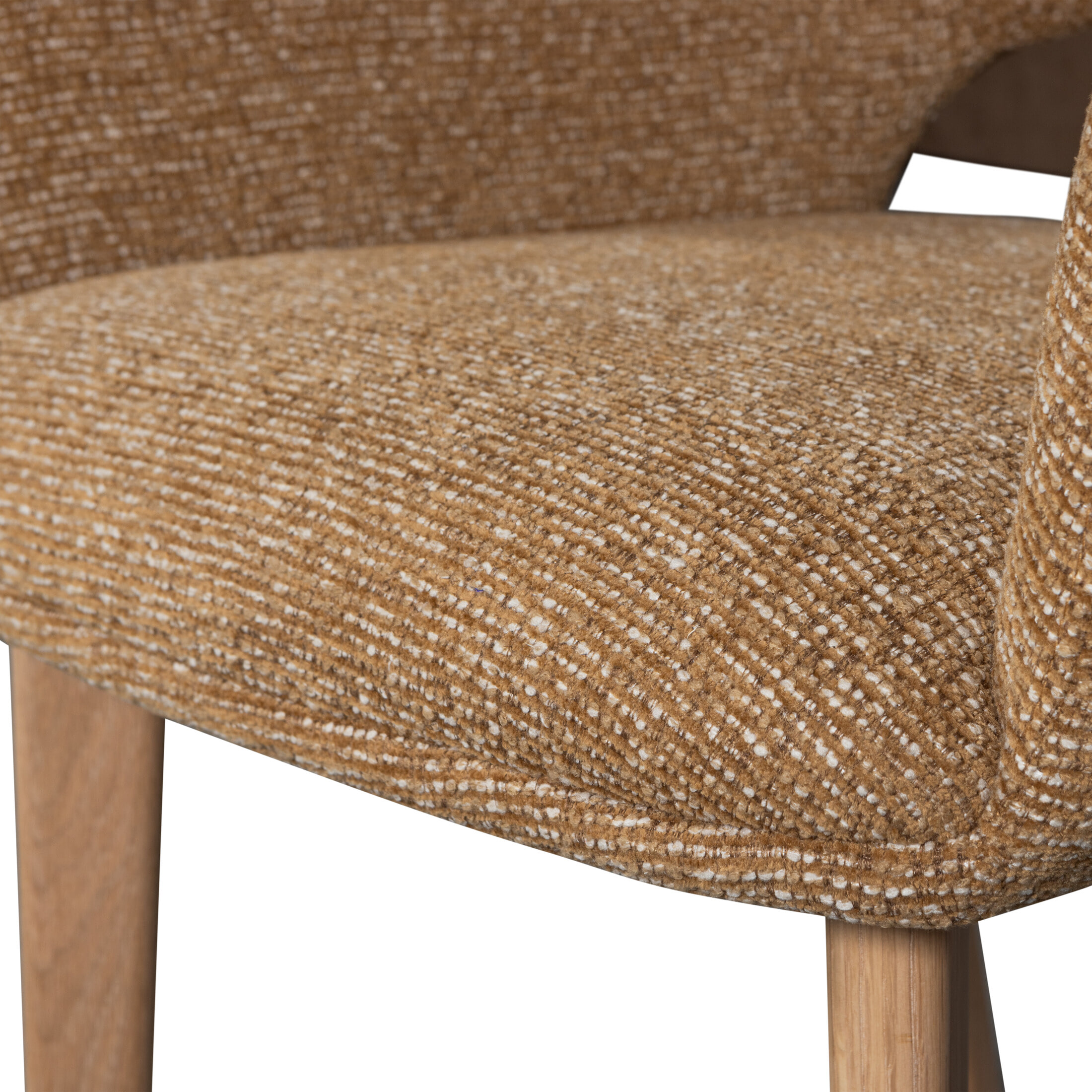 WOOOD Eetkamerstoel 'Murat' Chenille, kleur Geel/Naturel