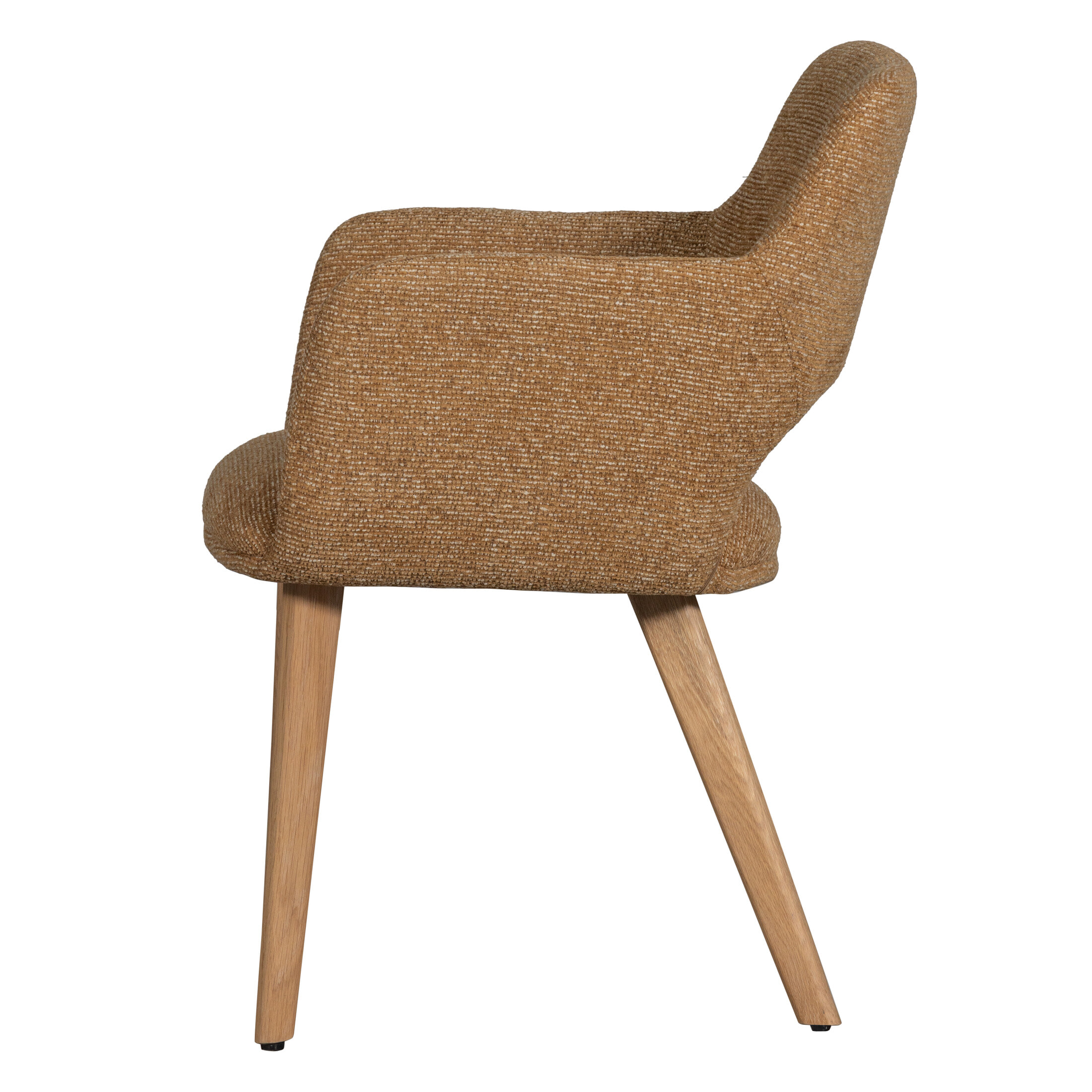 WOOOD Eetkamerstoel 'Murat' Chenille, kleur Geel/Naturel