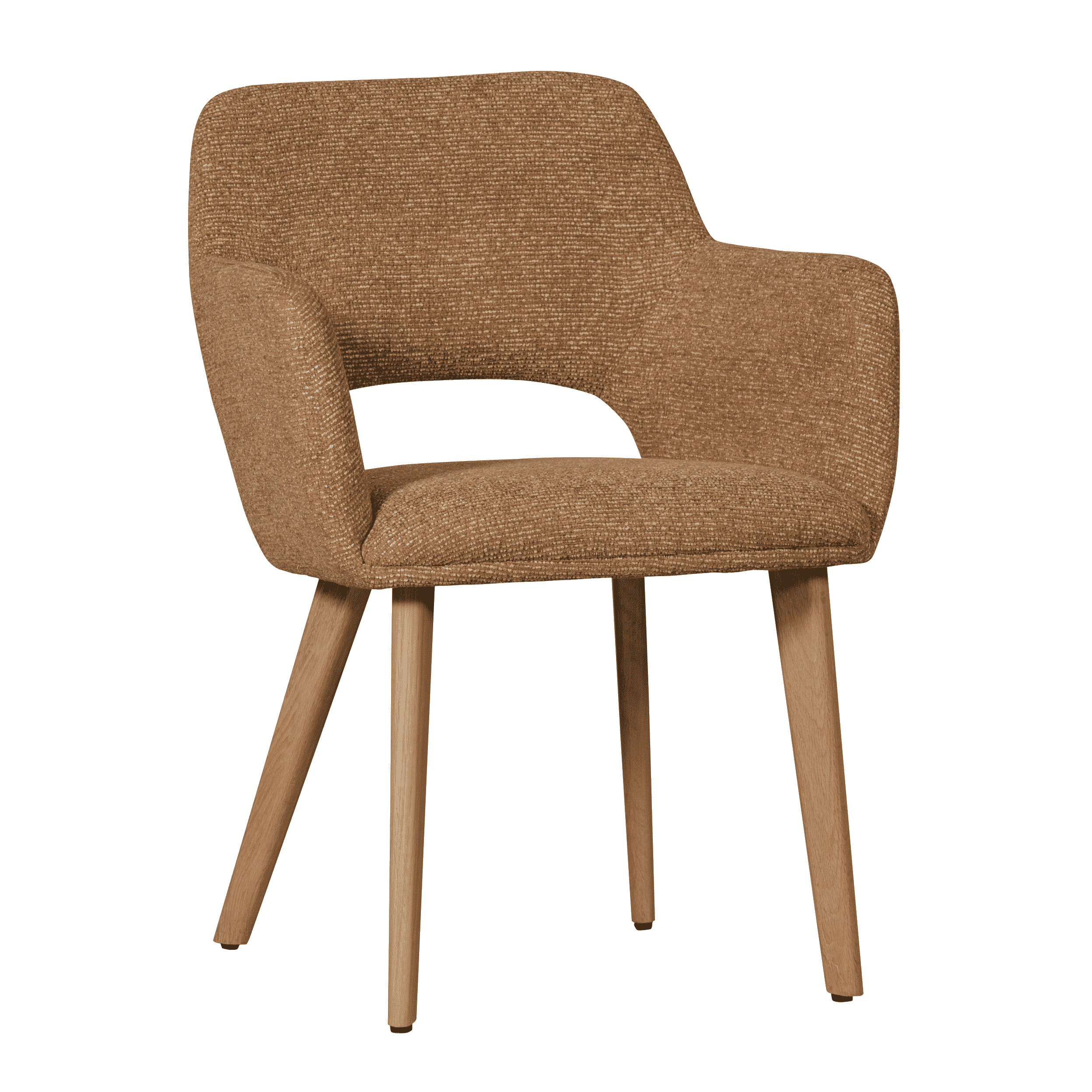 WOOOD Eetkamerstoel 'Murat' Chenille, kleur Geel/Naturel