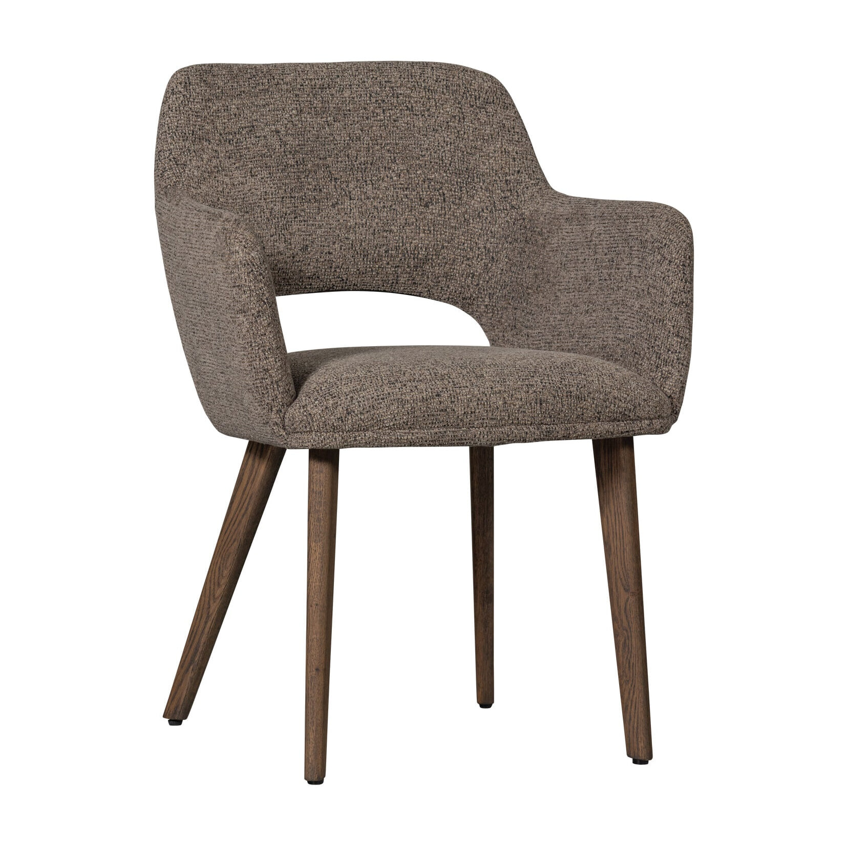 WOOOD Eetkamerstoel 'Murat' Chenille, kleur Taupe/Bruin