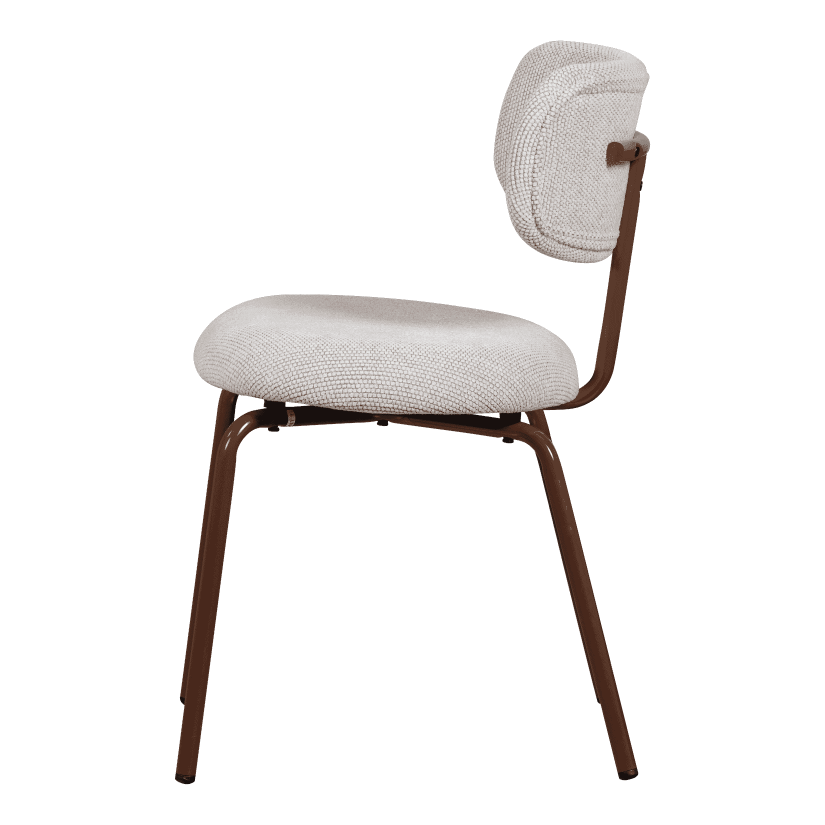 WOOOD Eetkamerstoel 'Travis' Geweven stof, kleur Off White