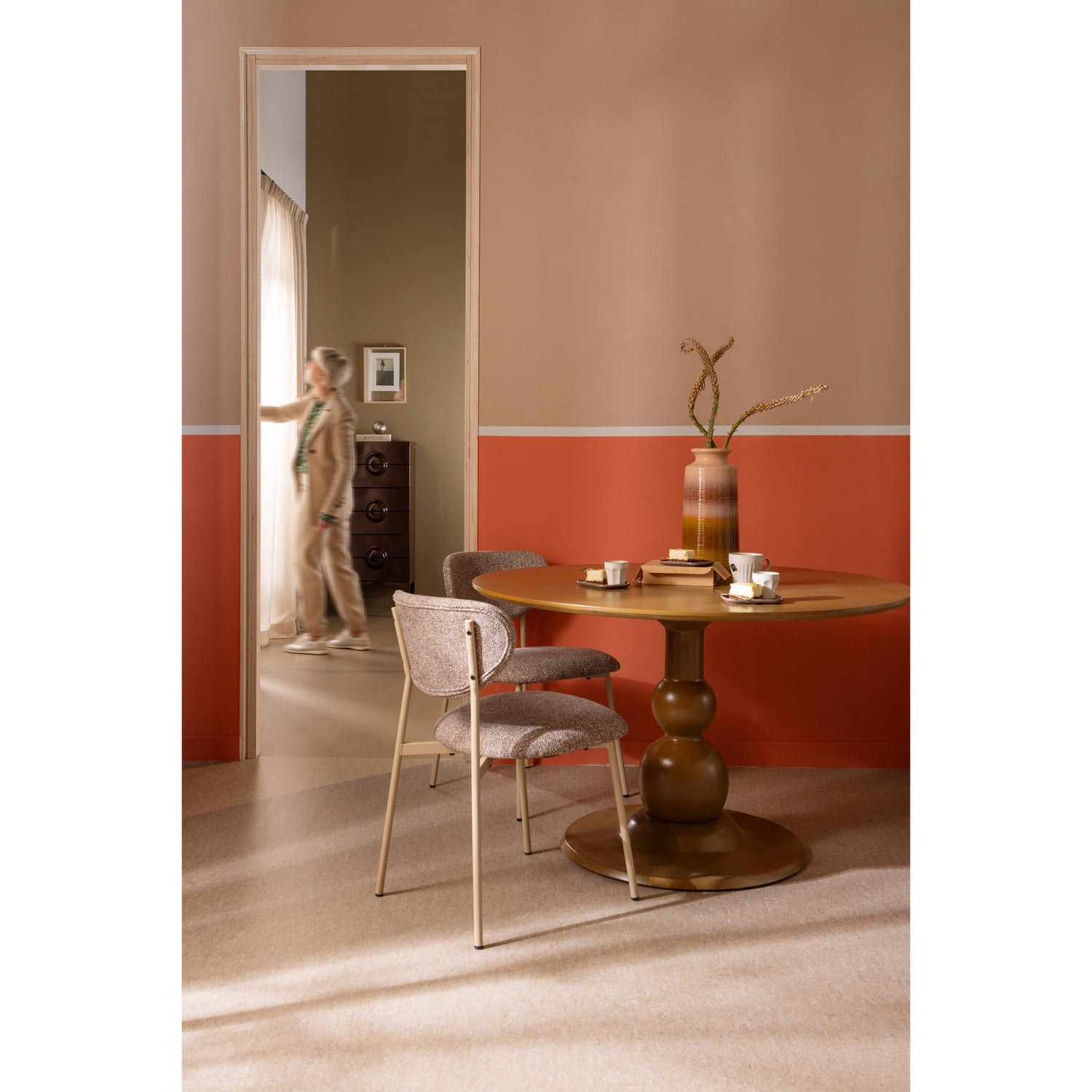 WOOOD Ronde Eettafel 'Blanco' Mangohout, 120cm, kleur Honing Geel