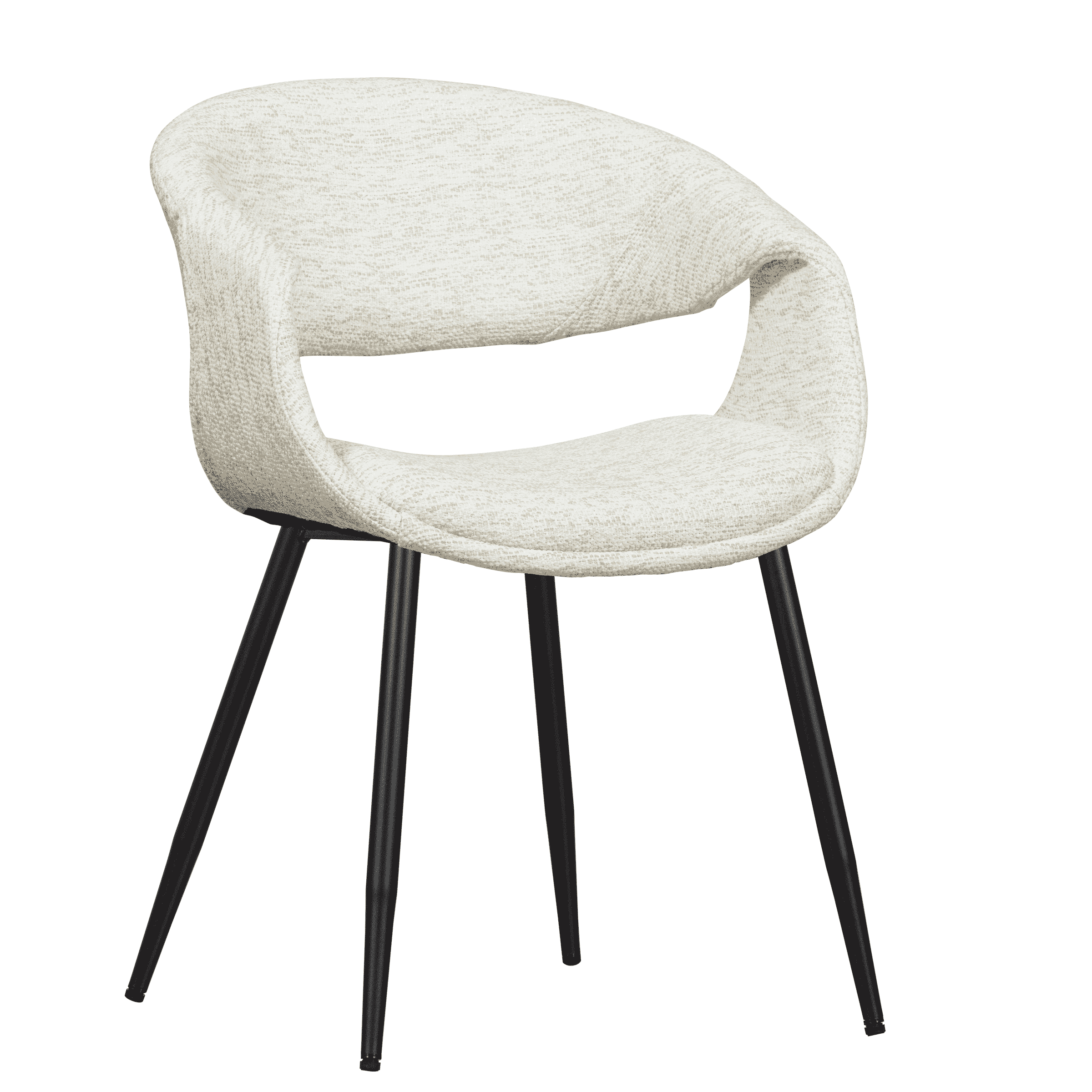WOOOD Eetkamerstoel 'Yossi' Zwart onderstel, Geweven stof