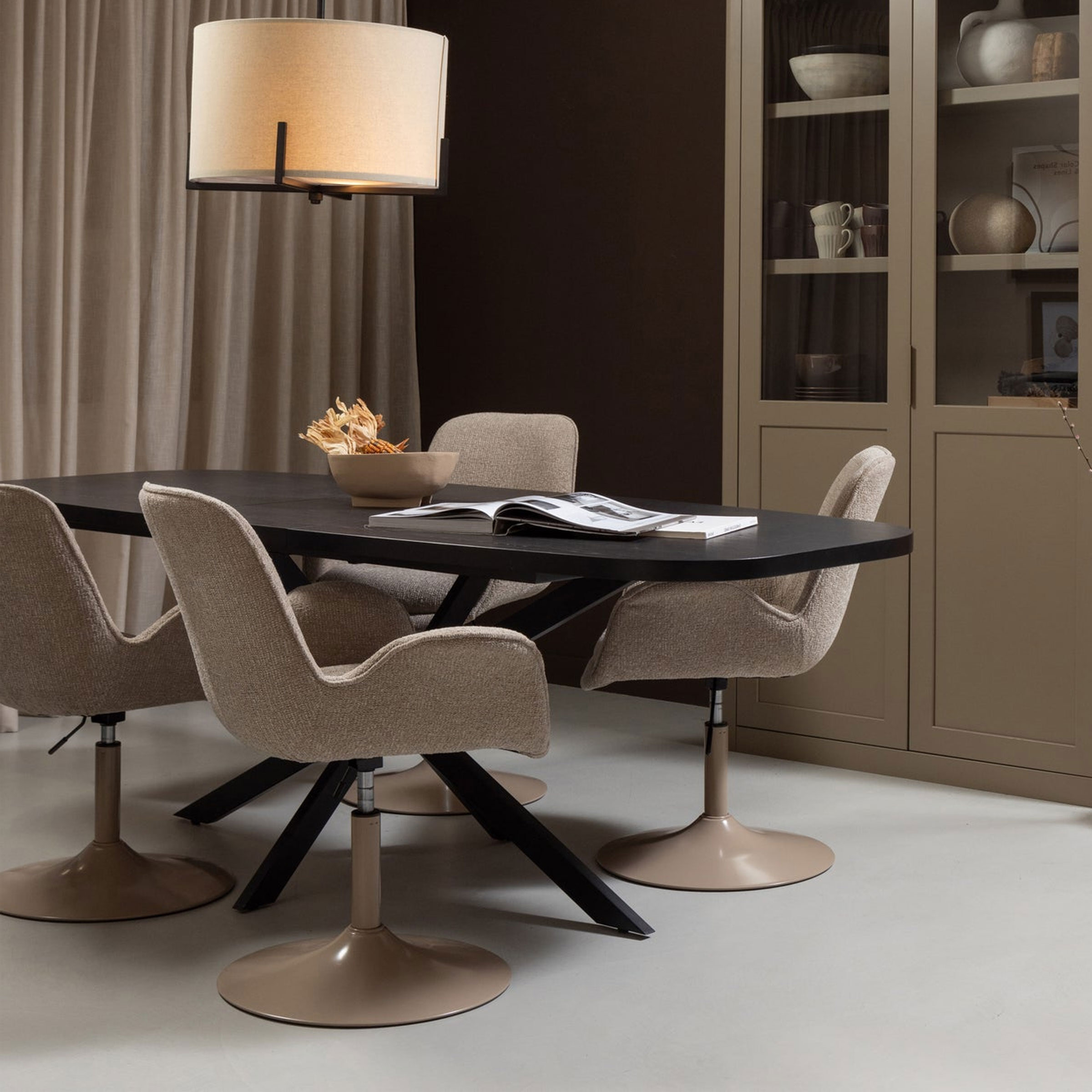 WOOOD Uitschuifbare Eettafel Arros Deens Ovaal, 180-220 x 90cm - Zwart