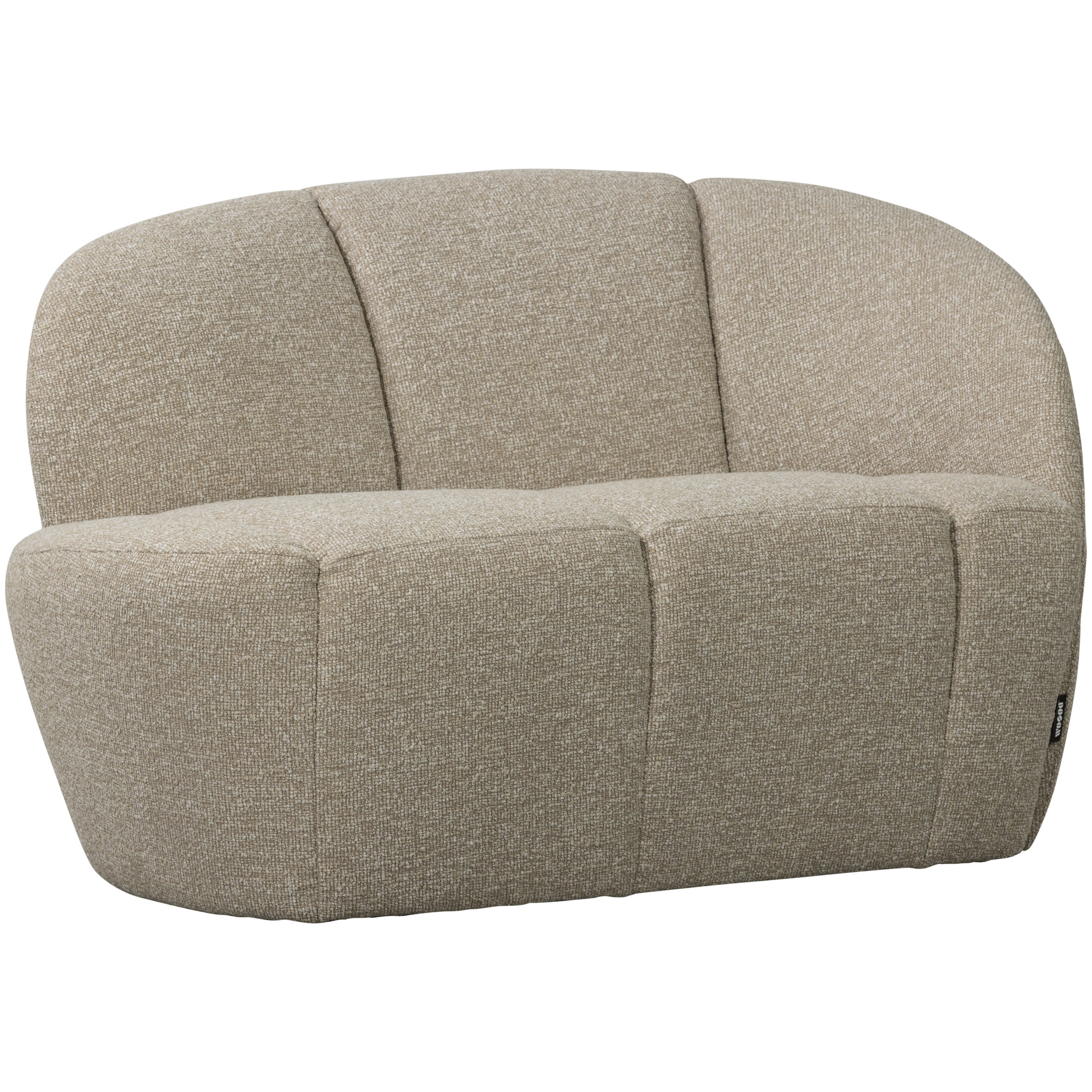 WOOOD 2-zits Bankje 'Mojo' Rechts, Bouclé, kleur Beige Melange