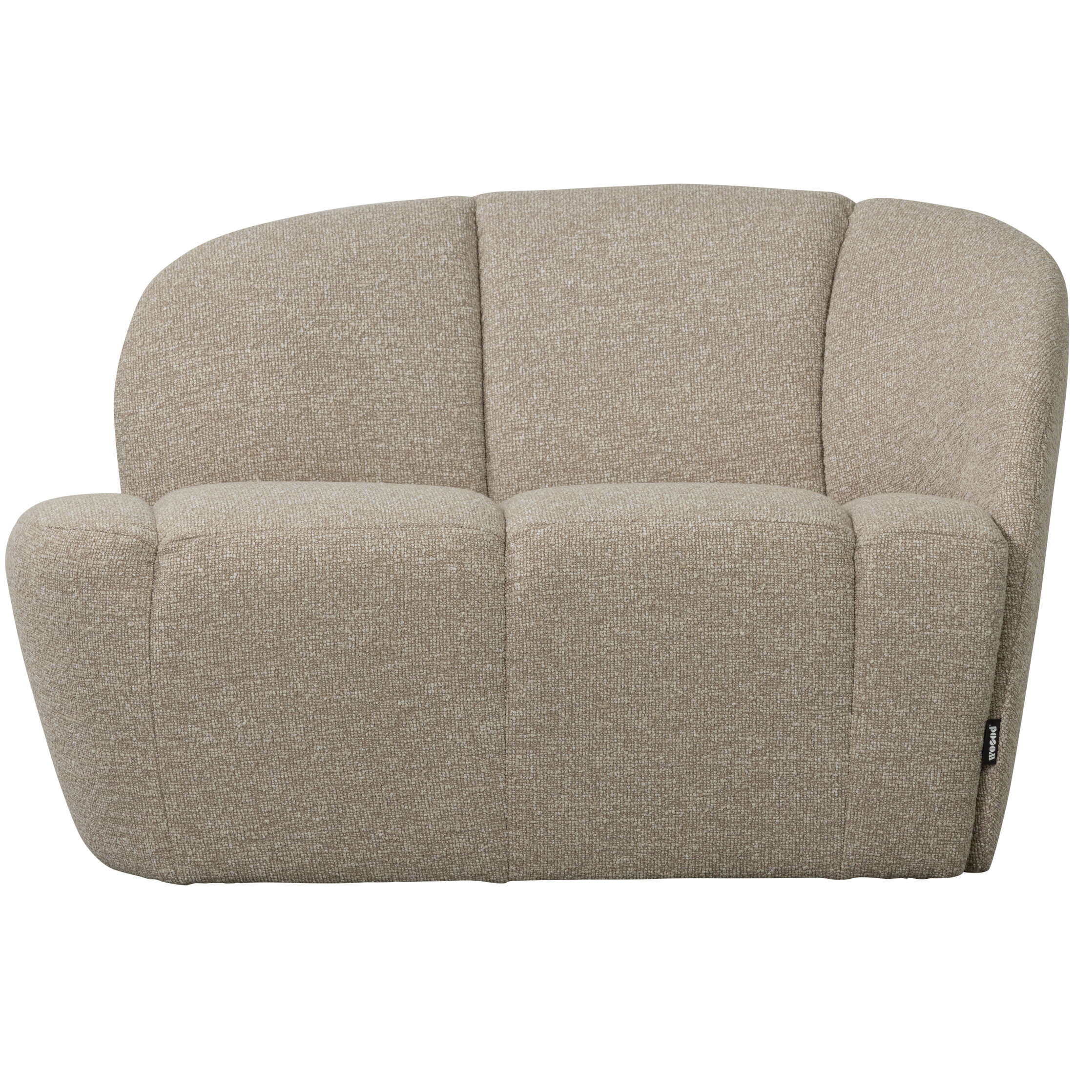 WOOOD 2-zits Bankje 'Mojo' Rechts, Bouclé, kleur Beige Melange