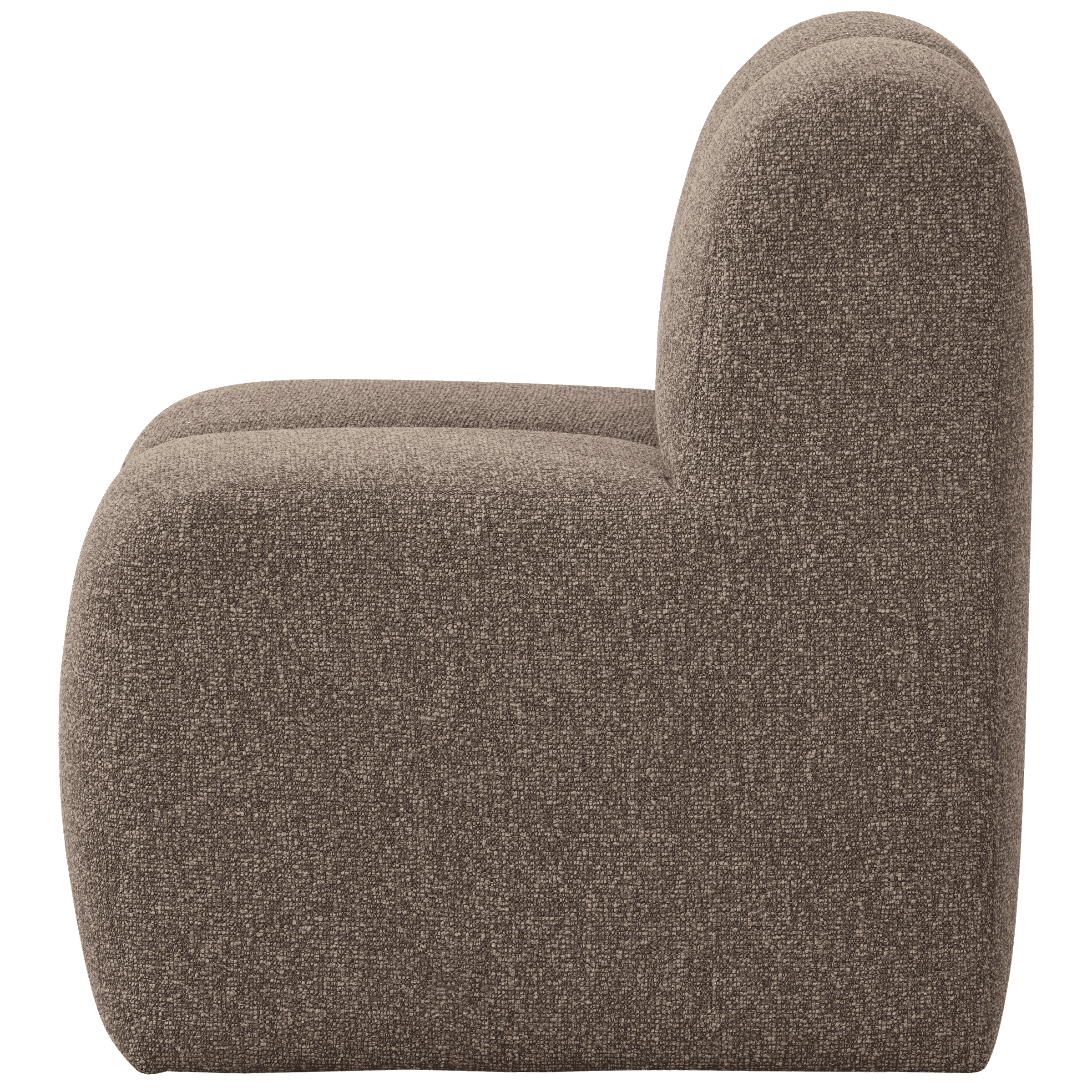 WOOOD Eetkamerbank 'Mojo' Bouclé, 84cm, kleur Bruin Melange