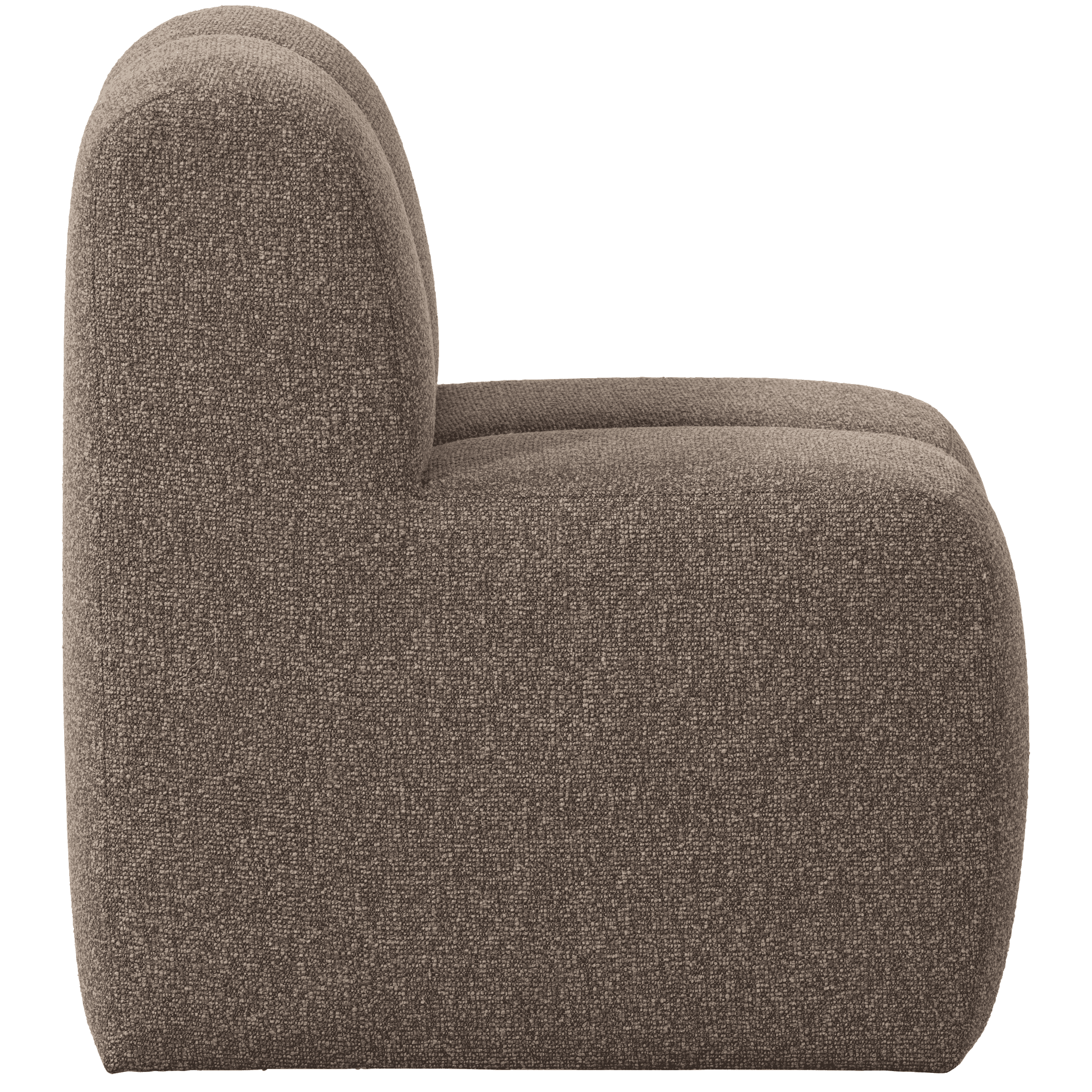 WOOOD Eetkamerbank 'Mojo' Bouclé, 84cm, kleur Bruin Melange