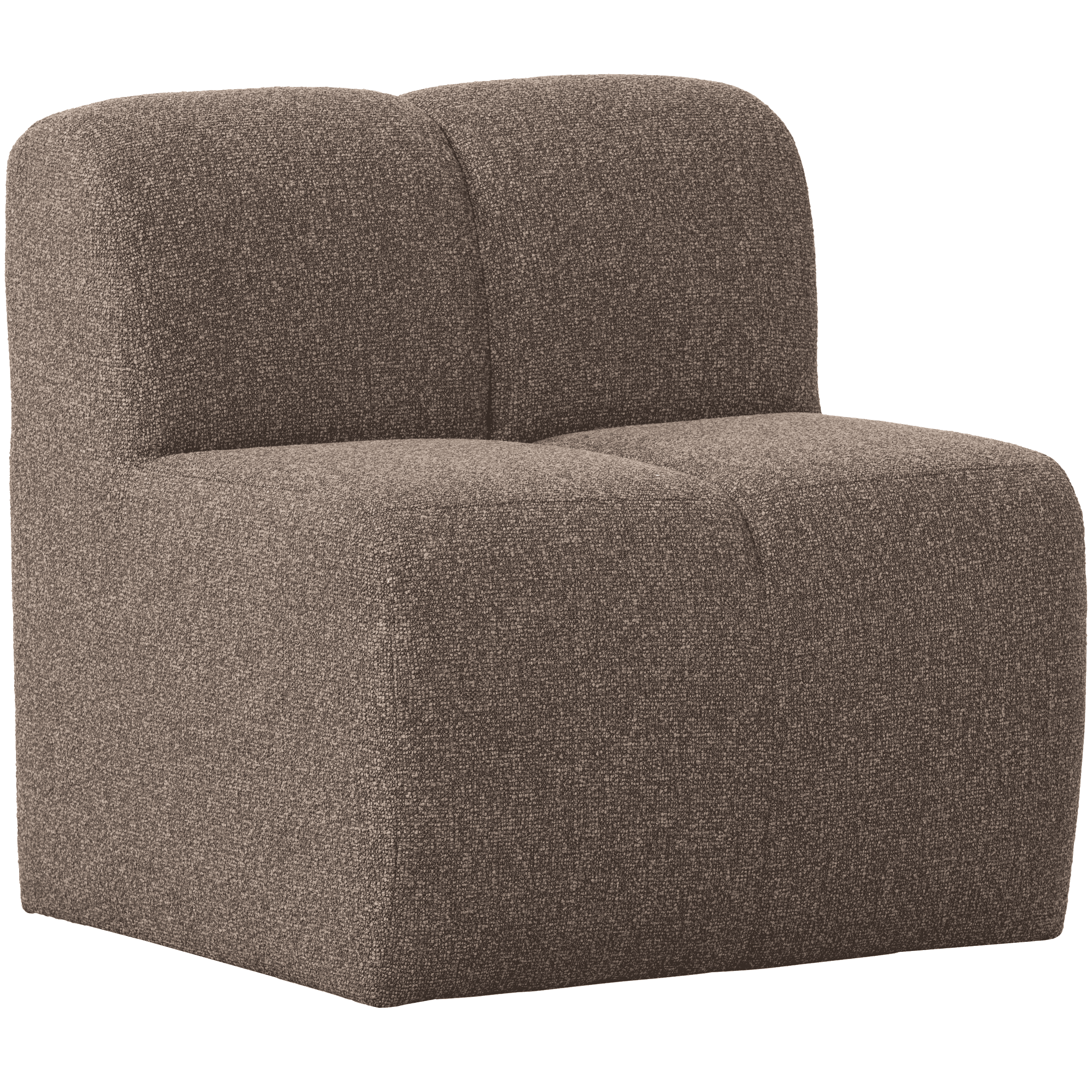 WOOOD Eetkamerbank 'Mojo' Bouclé, 84cm, kleur Bruin Melange