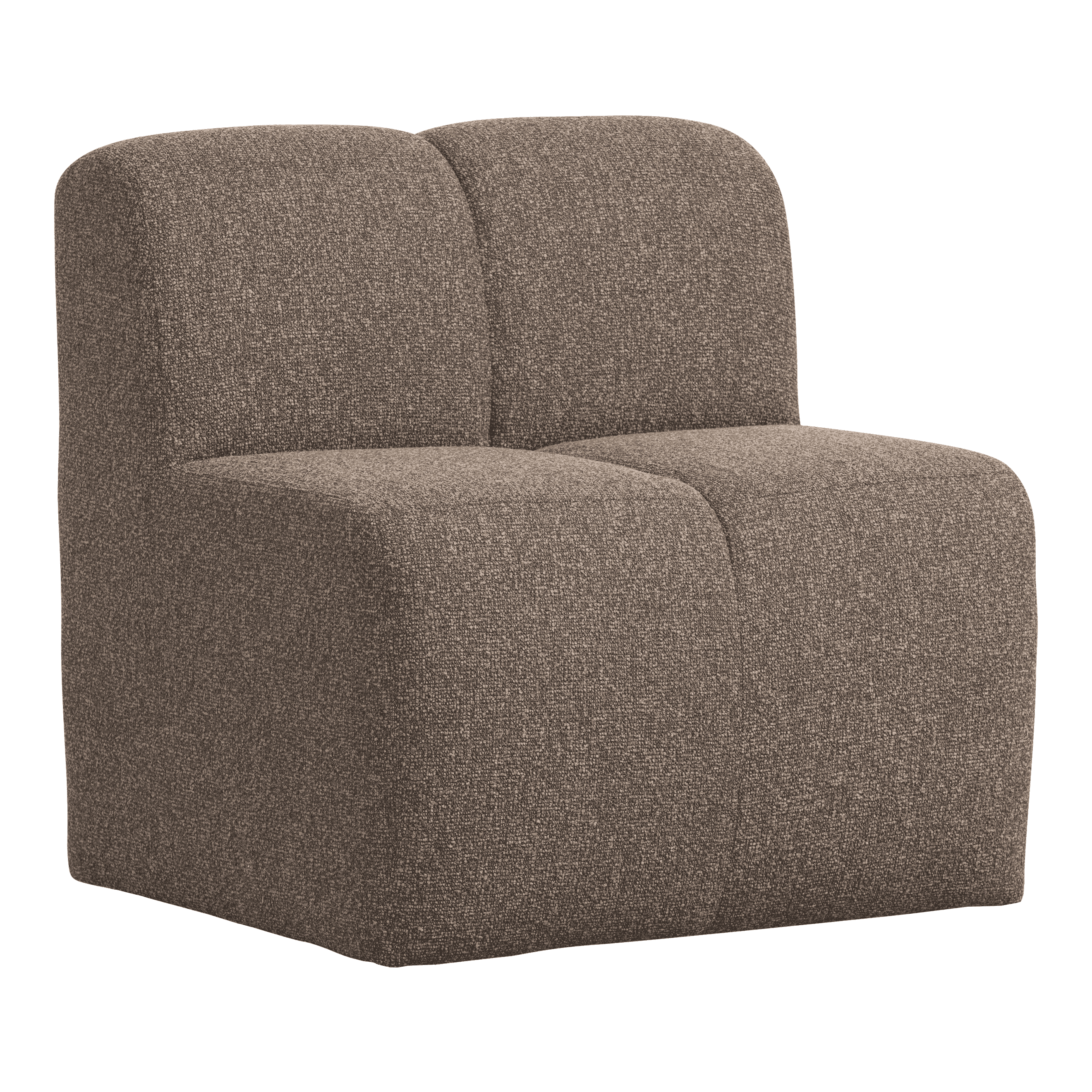 WOOOD Eetkamerbank 'Mojo' Bouclé, 84cm, kleur Bruin Melange