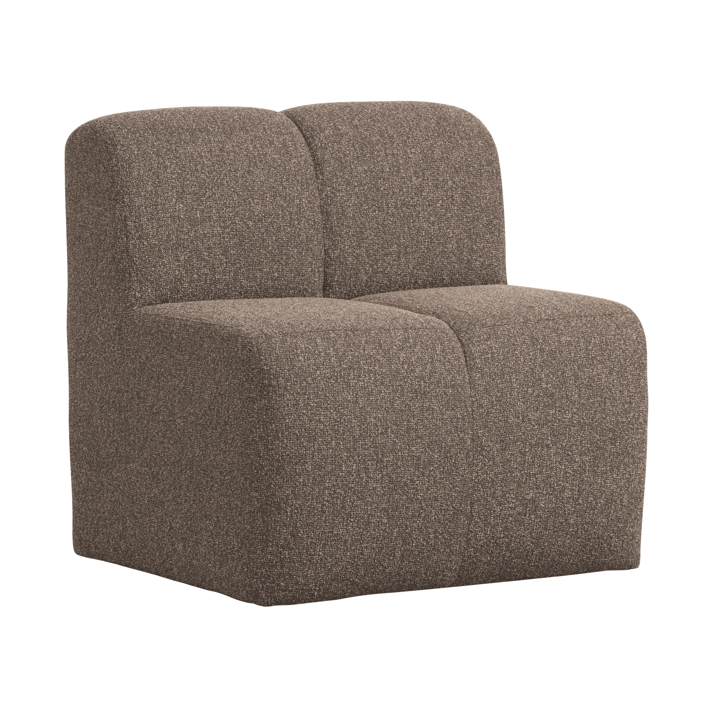 WOOOD Eetkamerbank Mojo Bouclé, 84cm - Bruin Melange