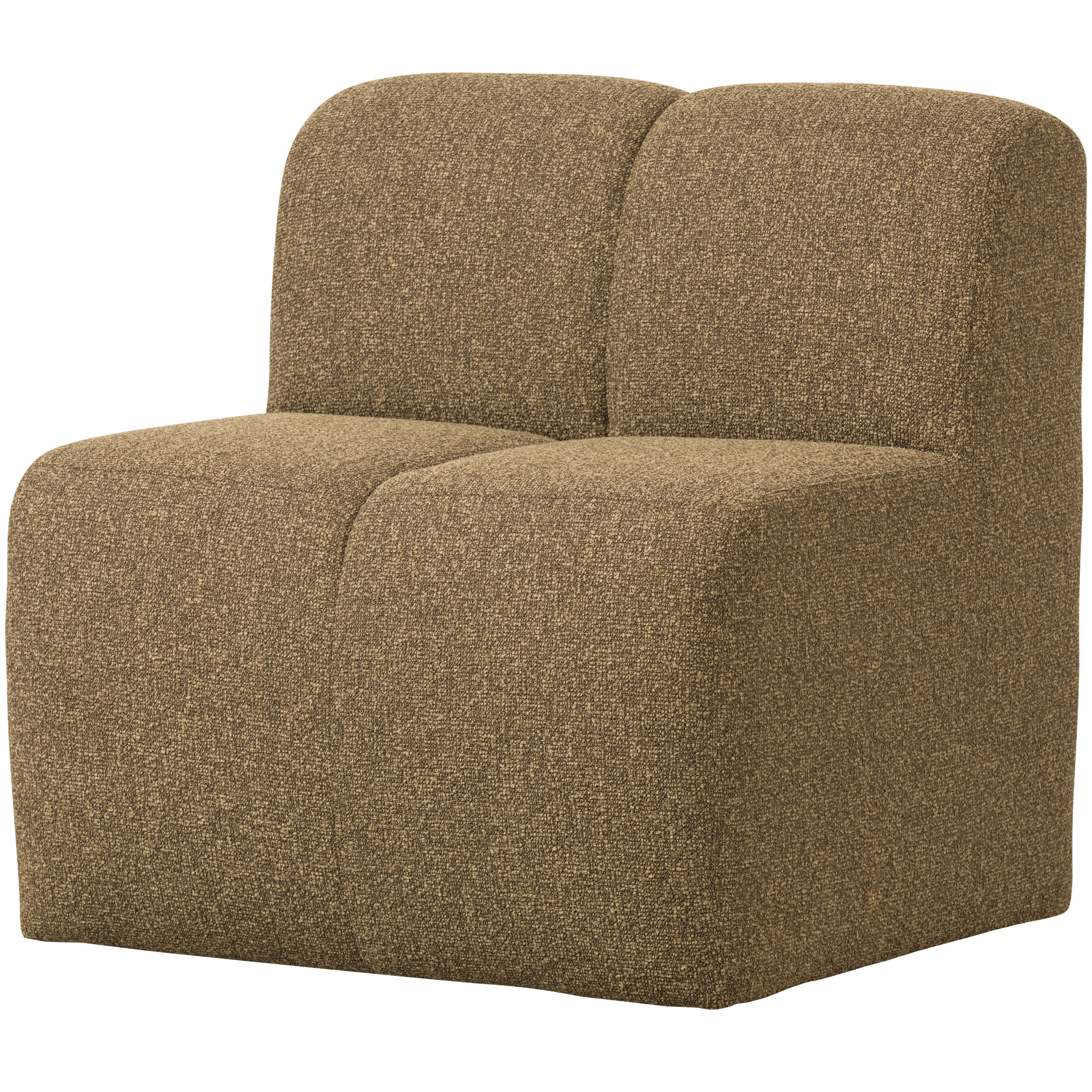WOOOD Bank Mojo Bouclé, 84cm - Geel/Bruin Melange