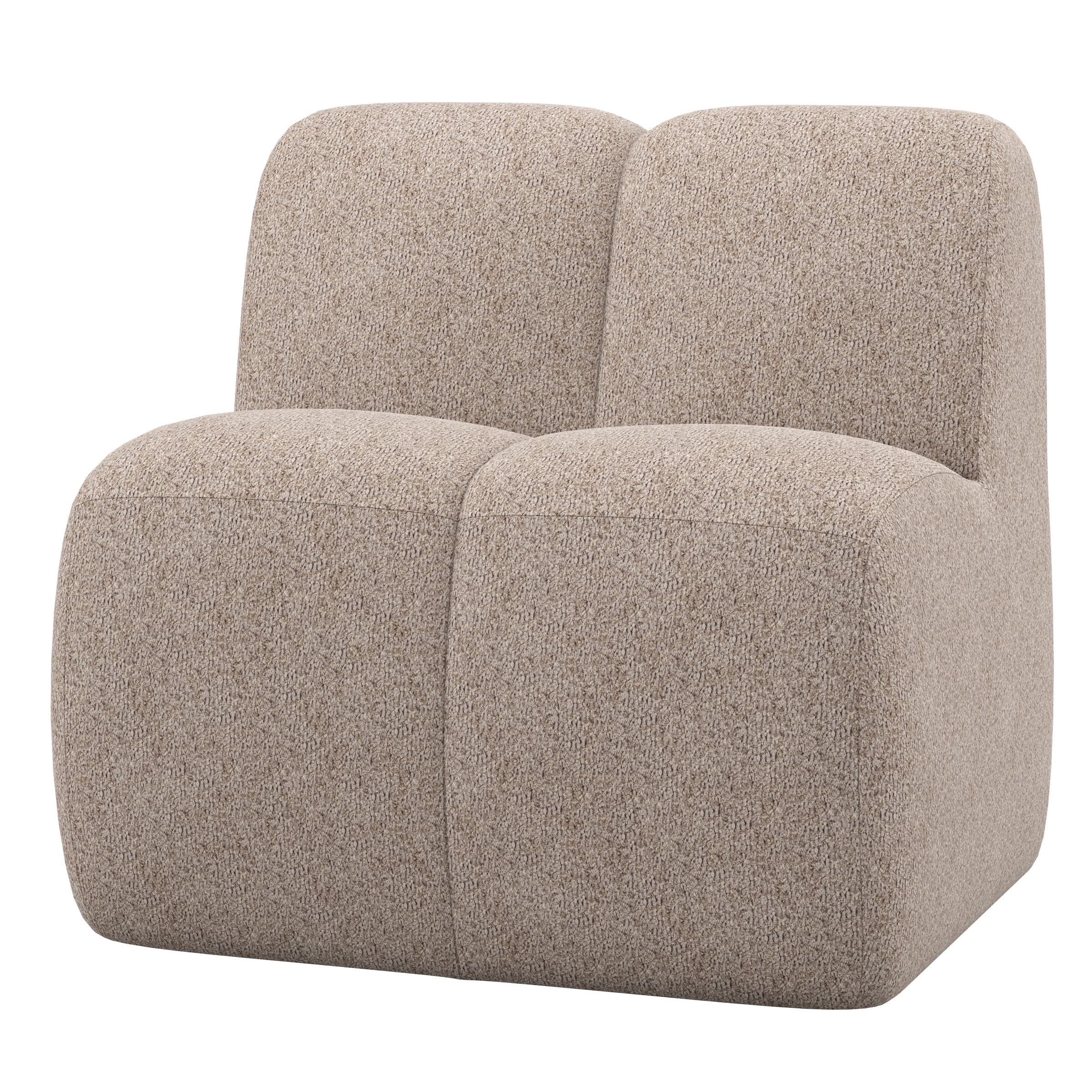 WOOOD Bank Mojo Wollig, 84cm - Donkerzand