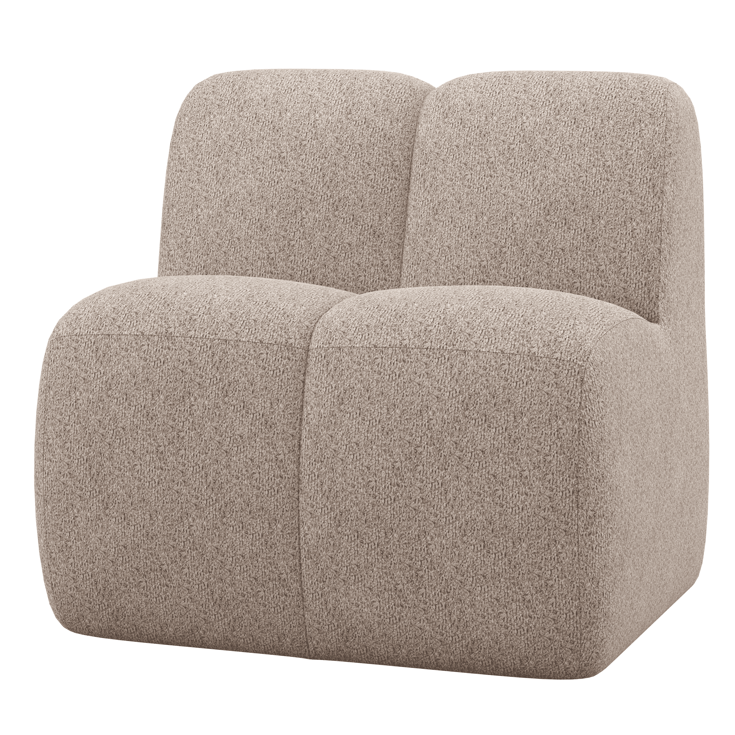WOOOD Bank Mojo Wollig, 84cm - Donkerzand