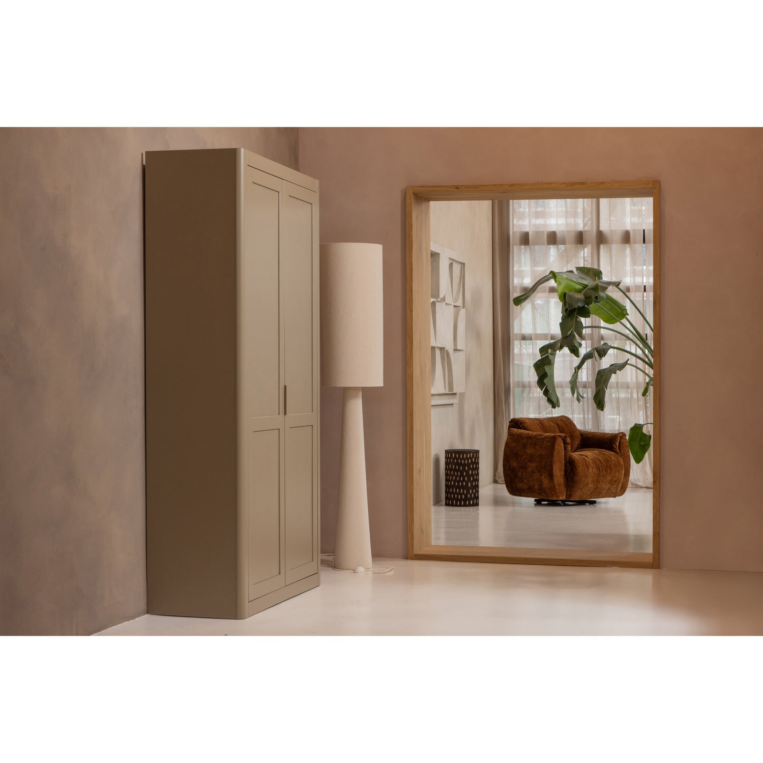 WOOOD Vloerlamp 'Loft' Bouclé, 187cm