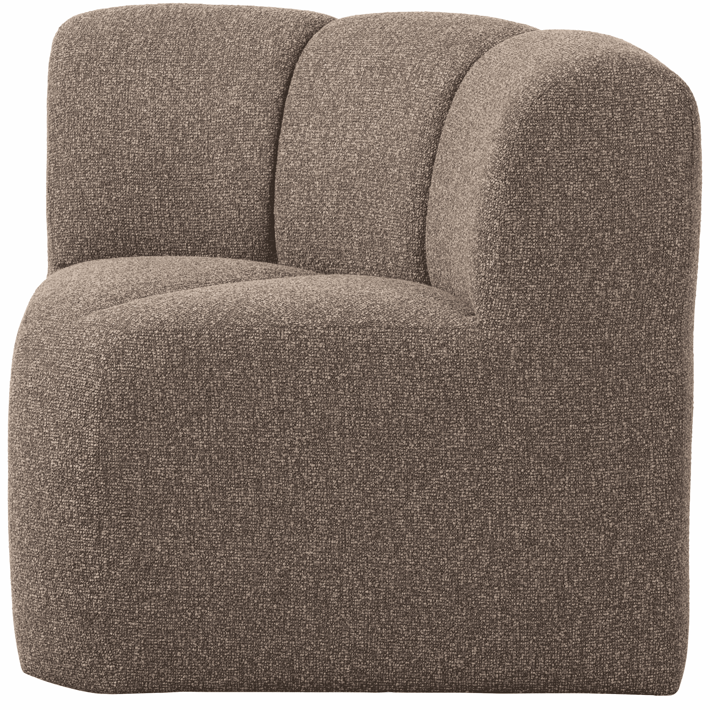 WOOOD Eetkamerbank 'Mojo' Bouclé, Hoek, kleur Bruin Melange