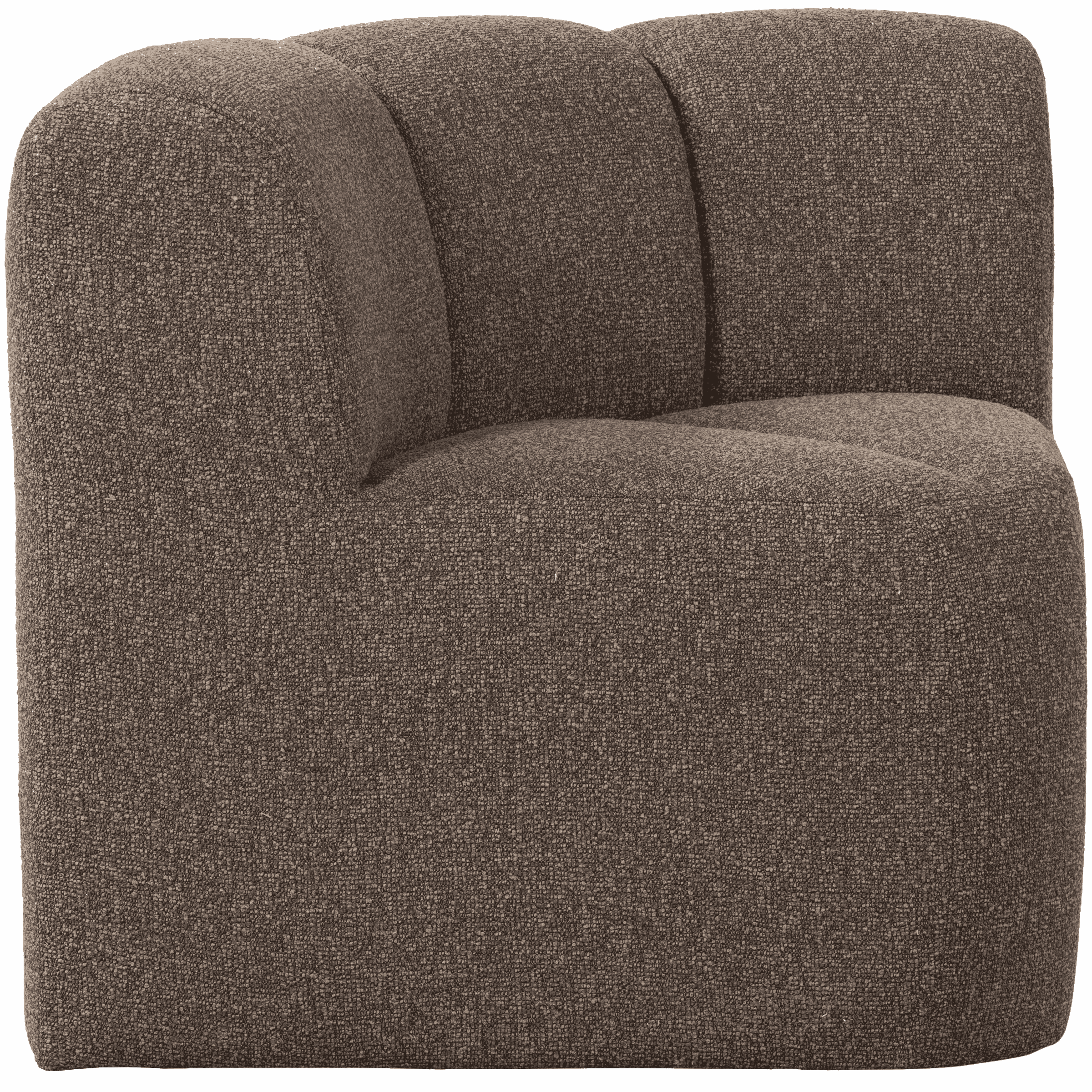 WOOOD Eetkamerbank 'Mojo' Bouclé, Hoek, kleur Bruin Melange