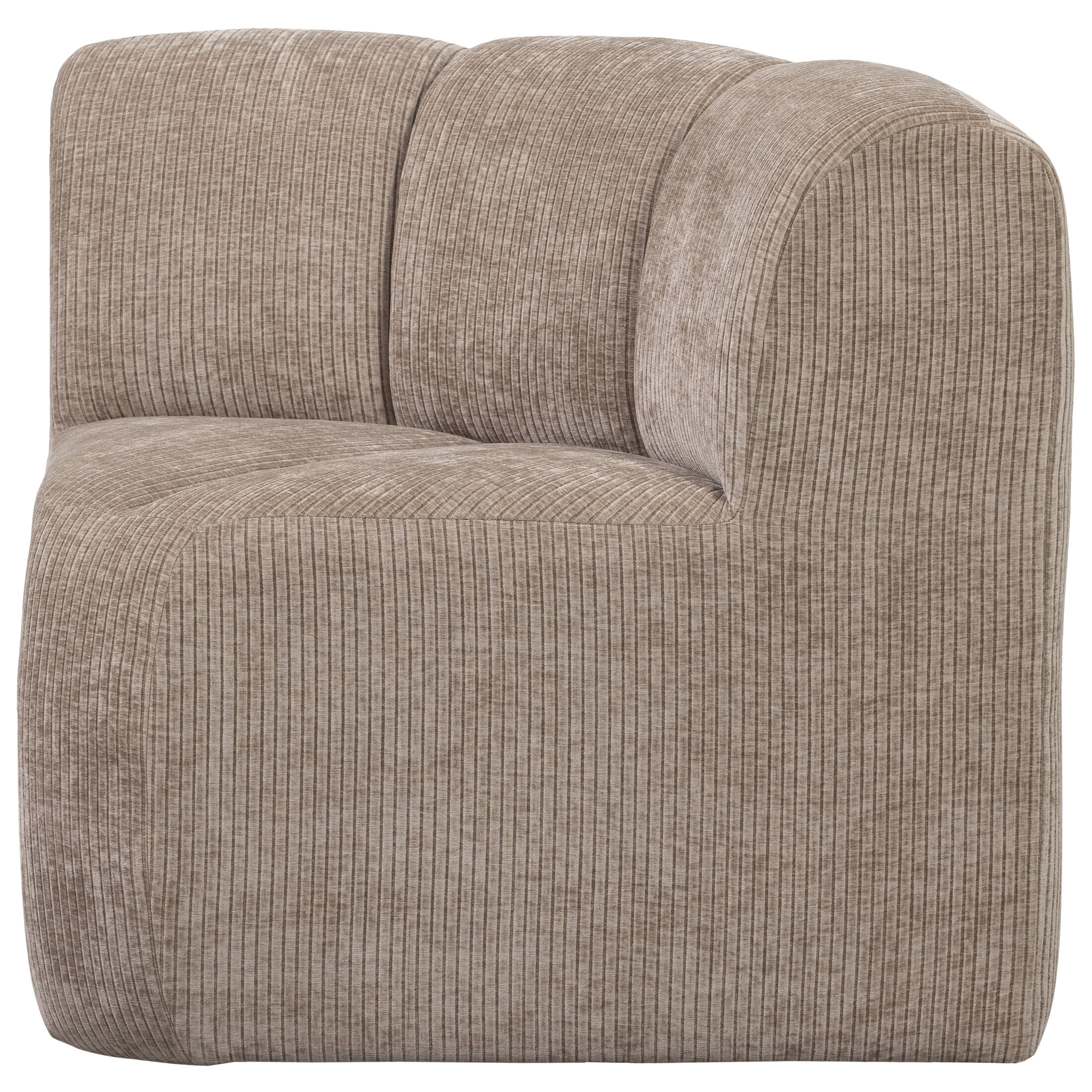 WOOOD Eetkamerbank 'Mojo' Geweven Rib, Hoek, kleur Donker Zand