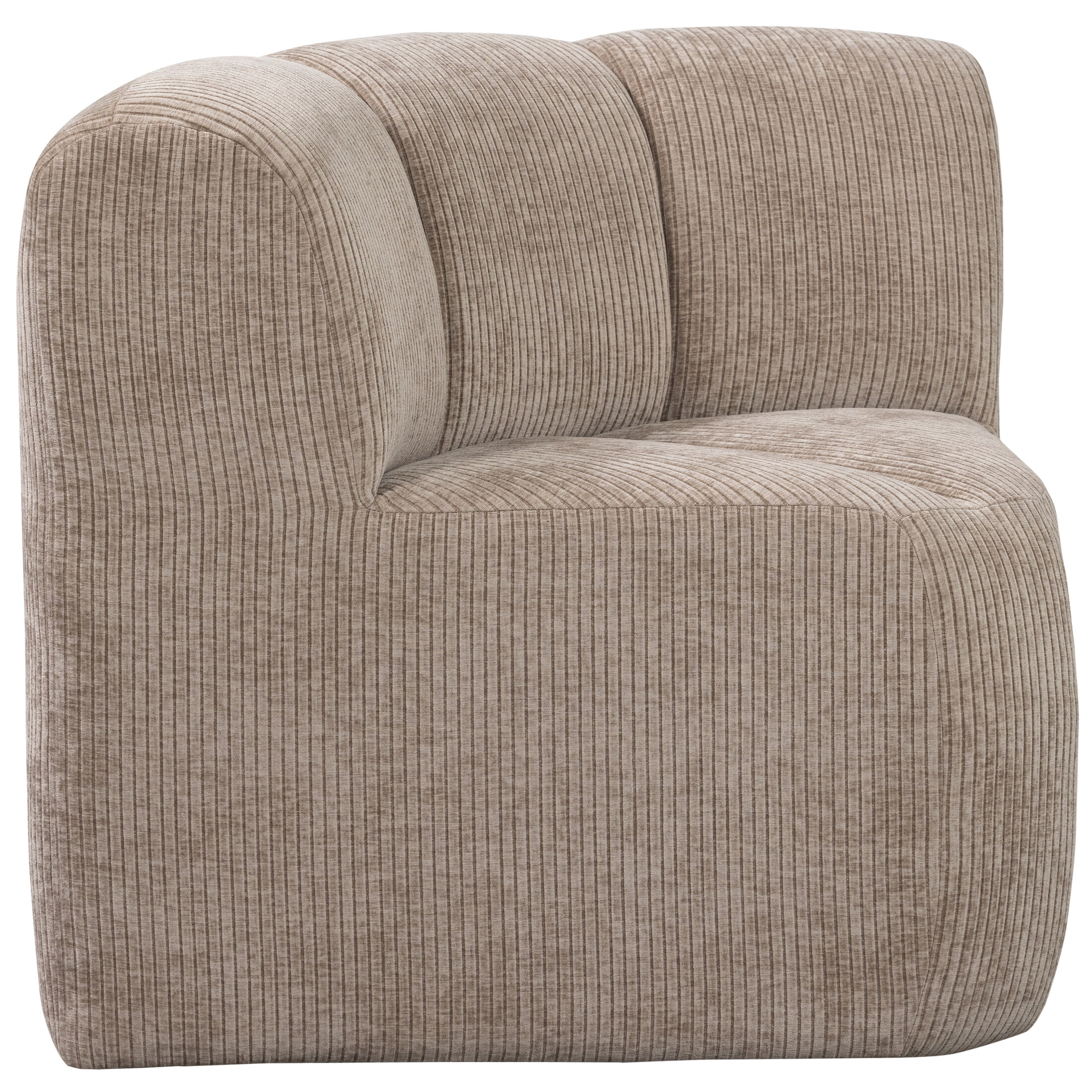 WOOOD Eetkamerbank 'Mojo' Geweven Rib, Hoek, kleur Donker Zand