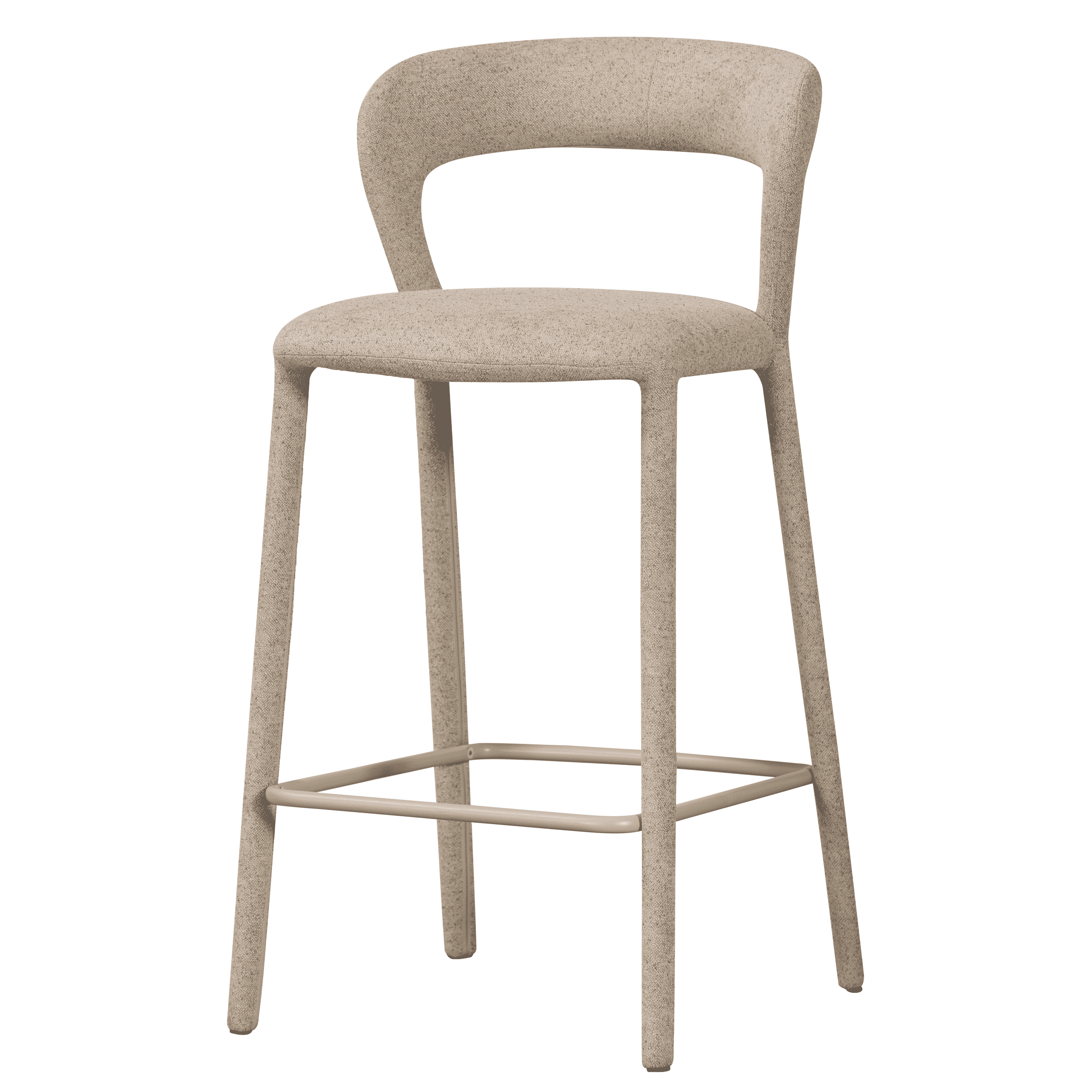 WOOOD Barstoel Noble Geweven stof - Zand (zithoogte 71cm)