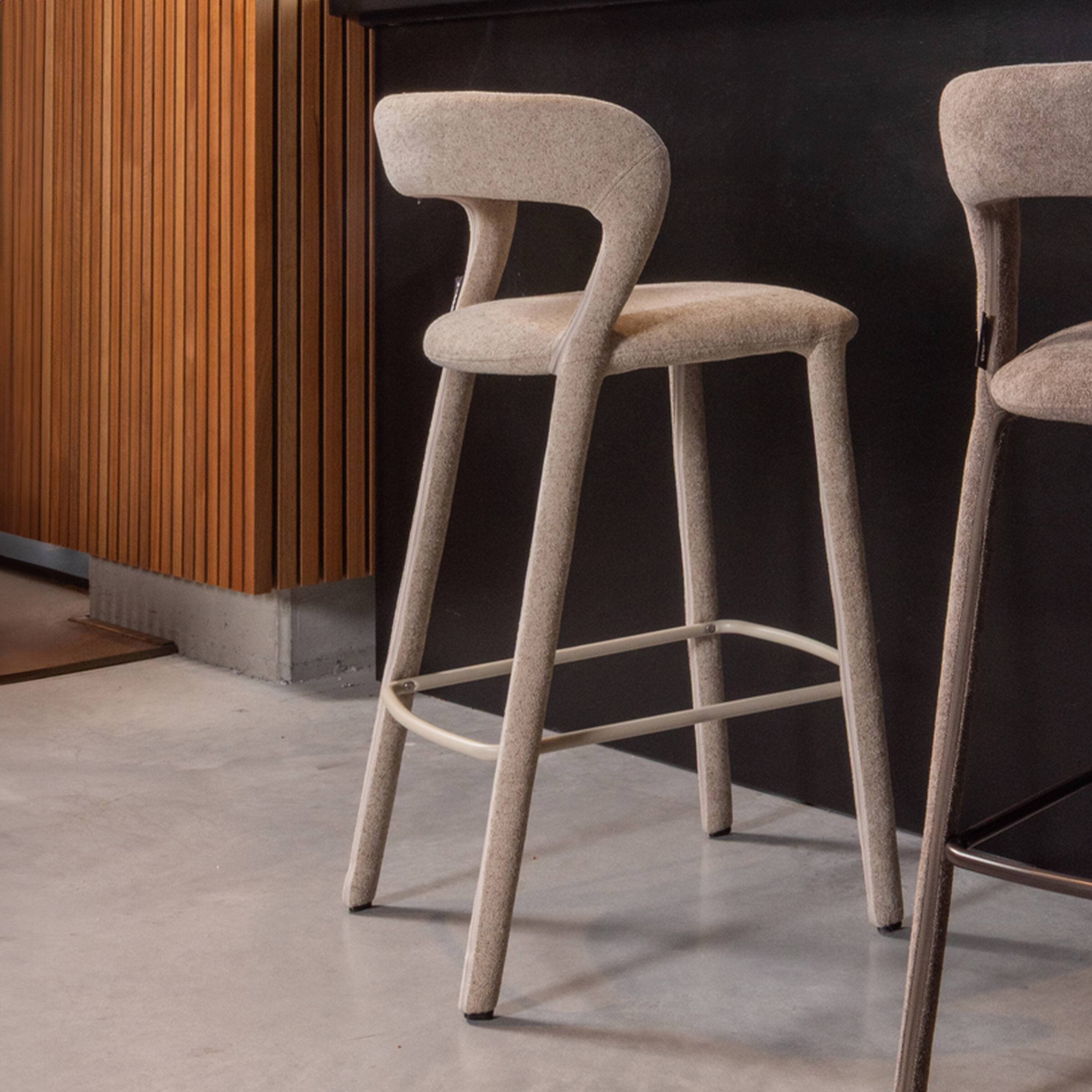 WOOOD Barstoel 'Noble' Geweven stof (zithoogte 71cm)