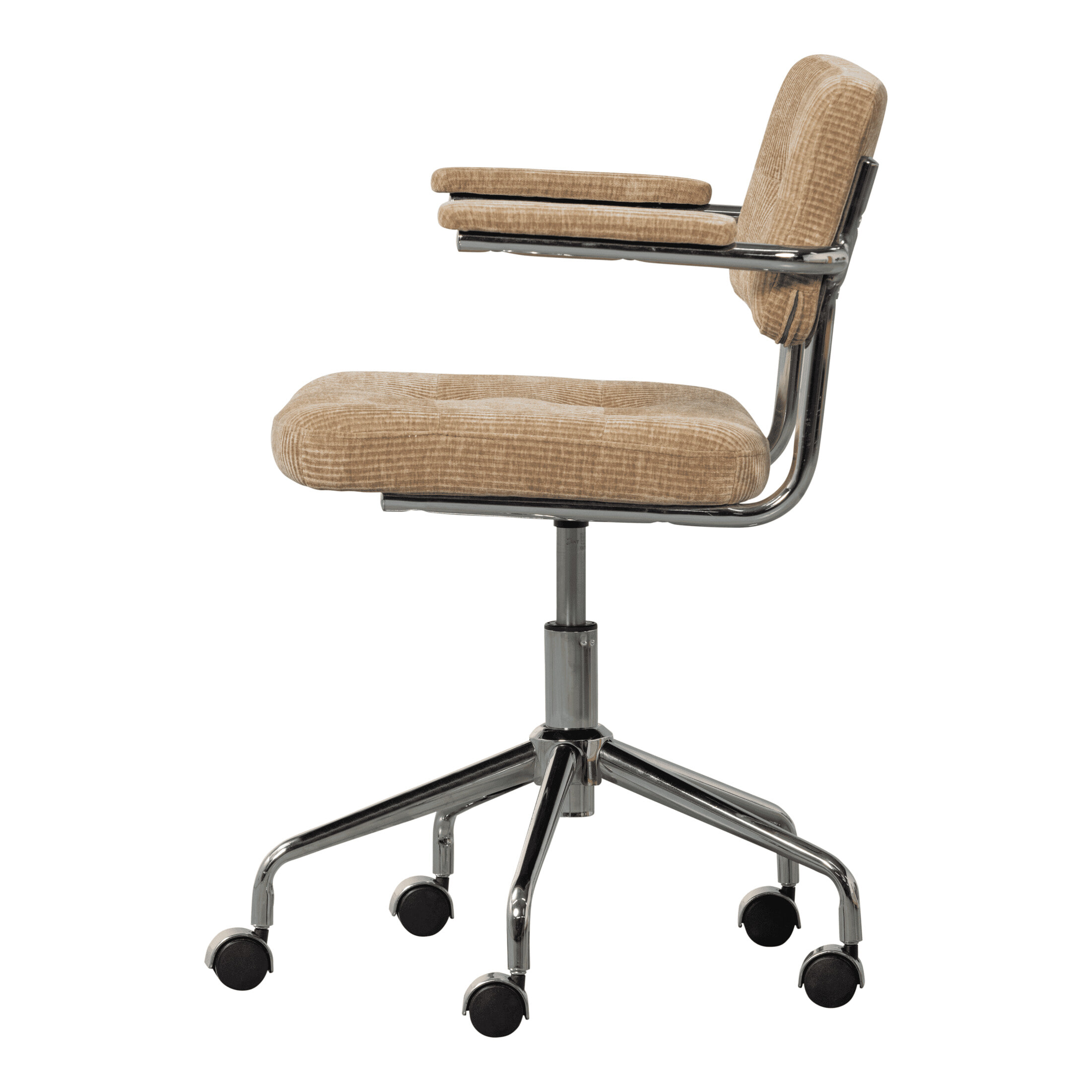 WOOOD Bureaustoel 'Kova' Geweven ribstof, kleur Donker Zand