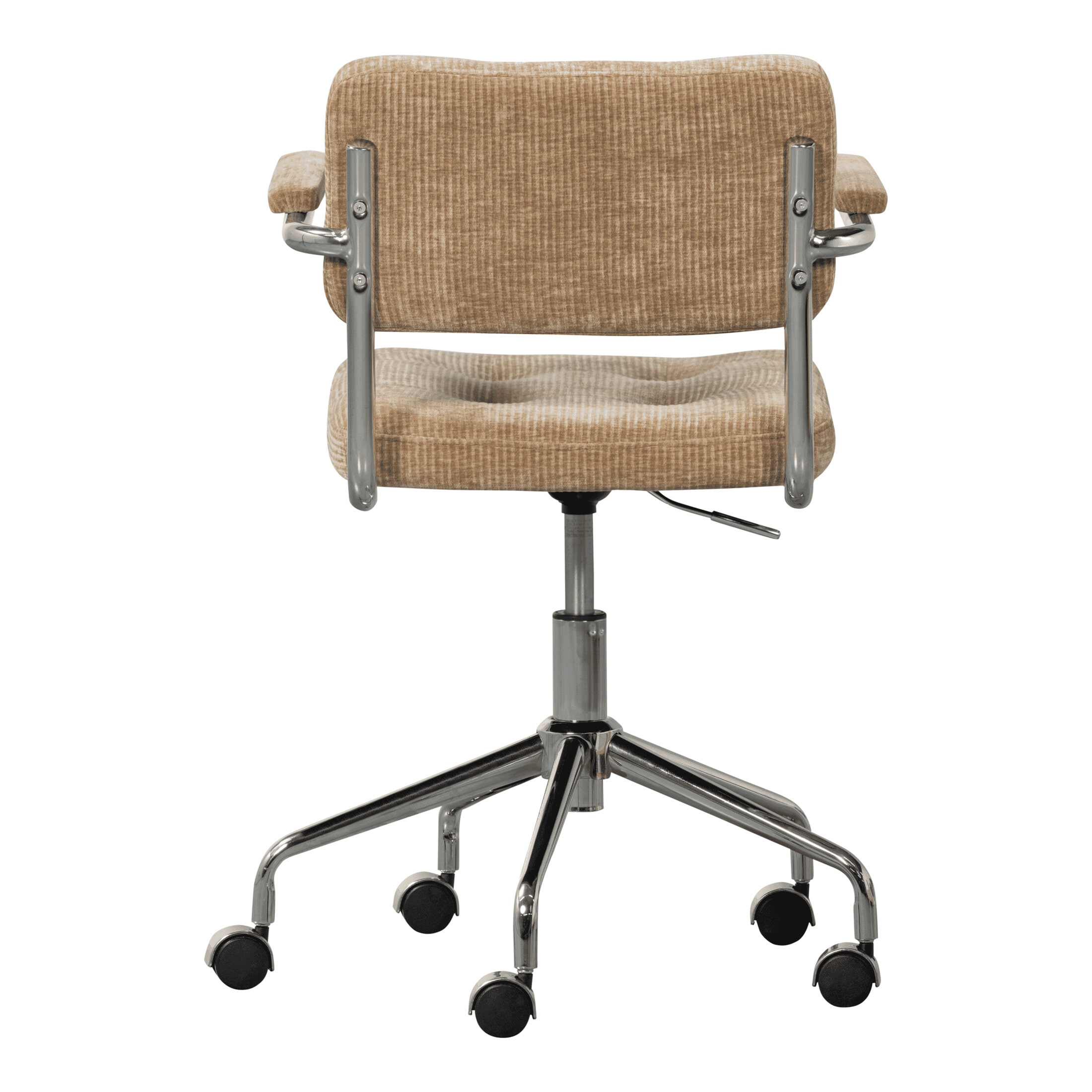 WOOOD Bureaustoel 'Kova' Geweven ribstof, kleur Donker Zand