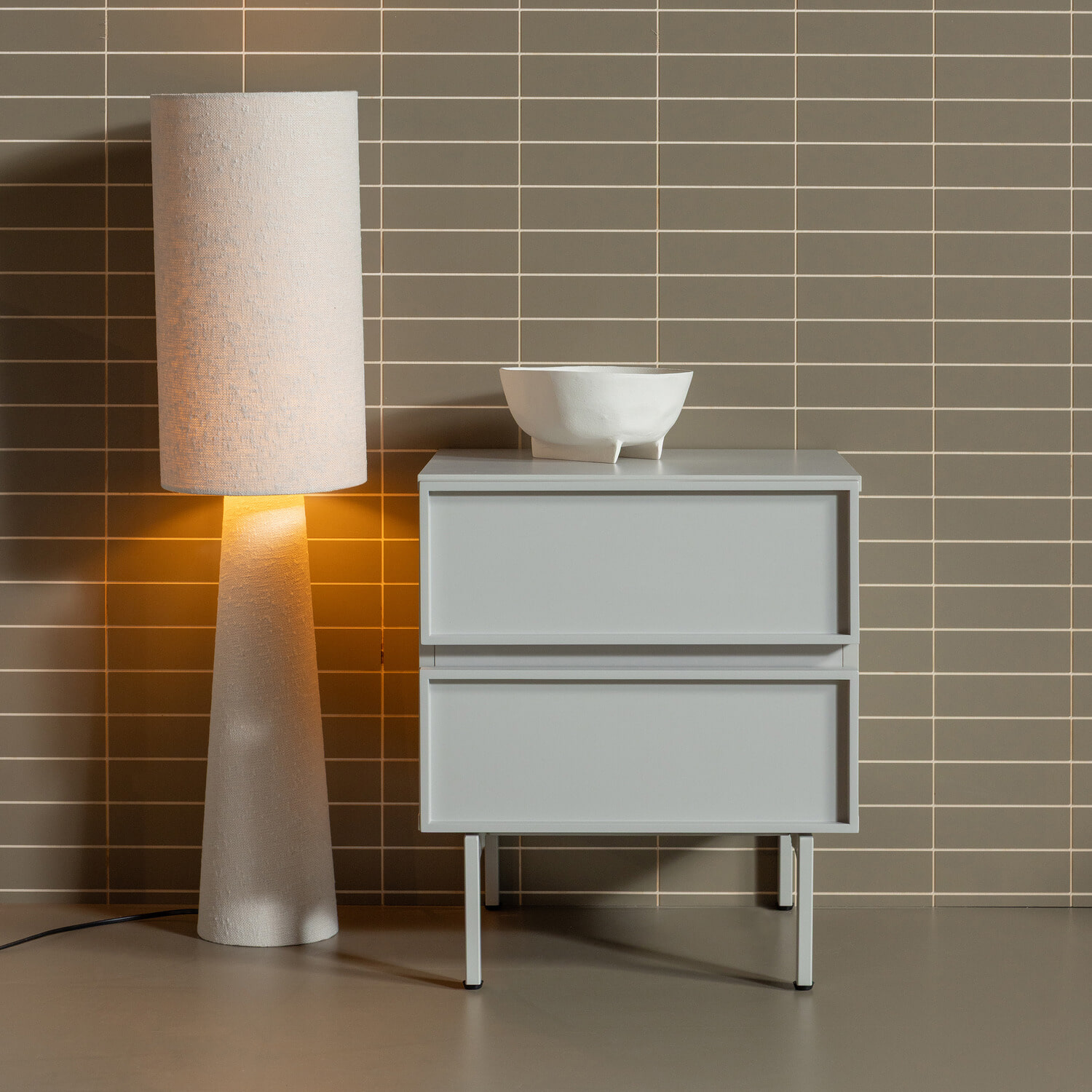 WOOOD Nachtkastje/Ladekast 'Tours' Met 2 laden, kleur Zand