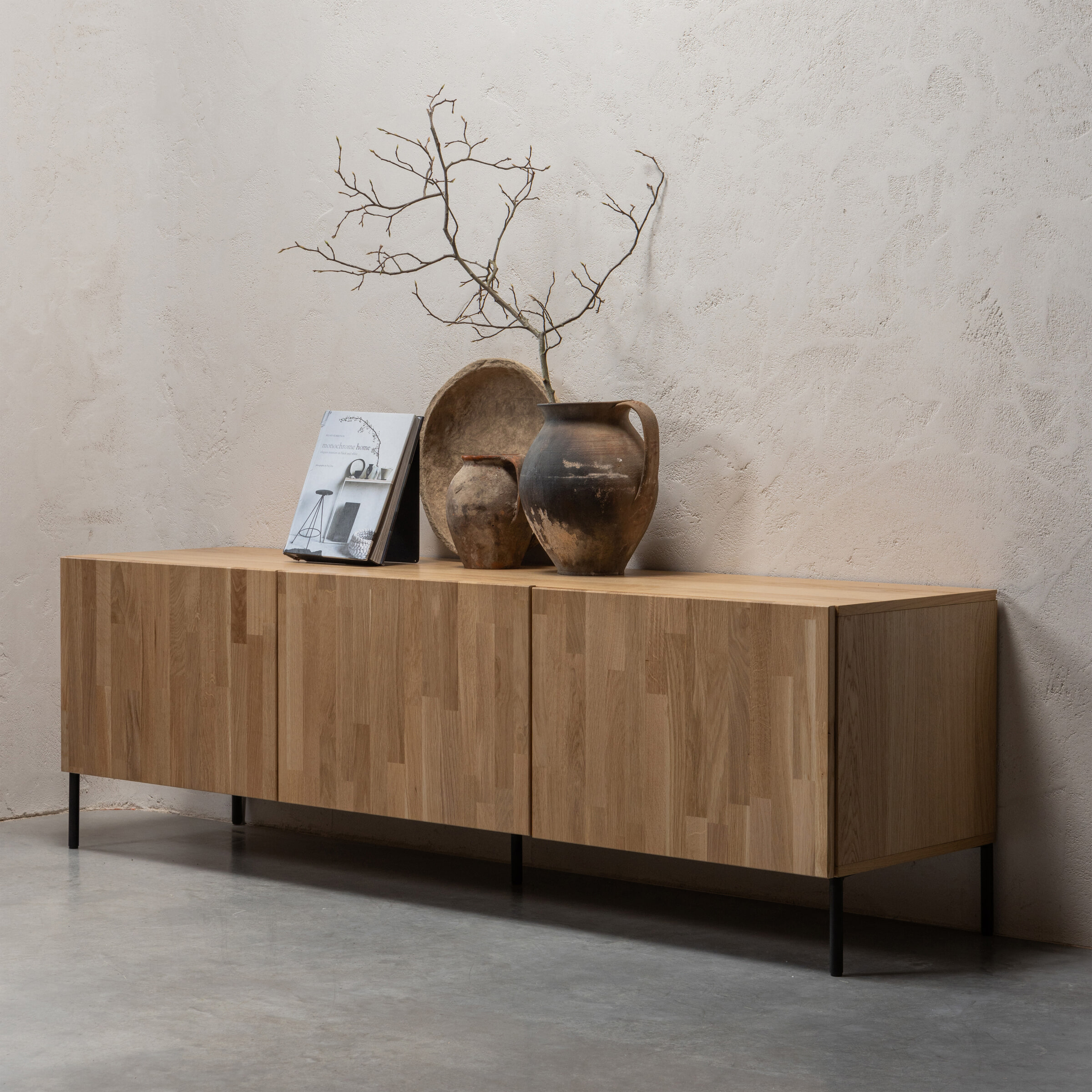 WOOOD TV-meubel 'Bono' Eikenhout, 180cm, kleur Naturel