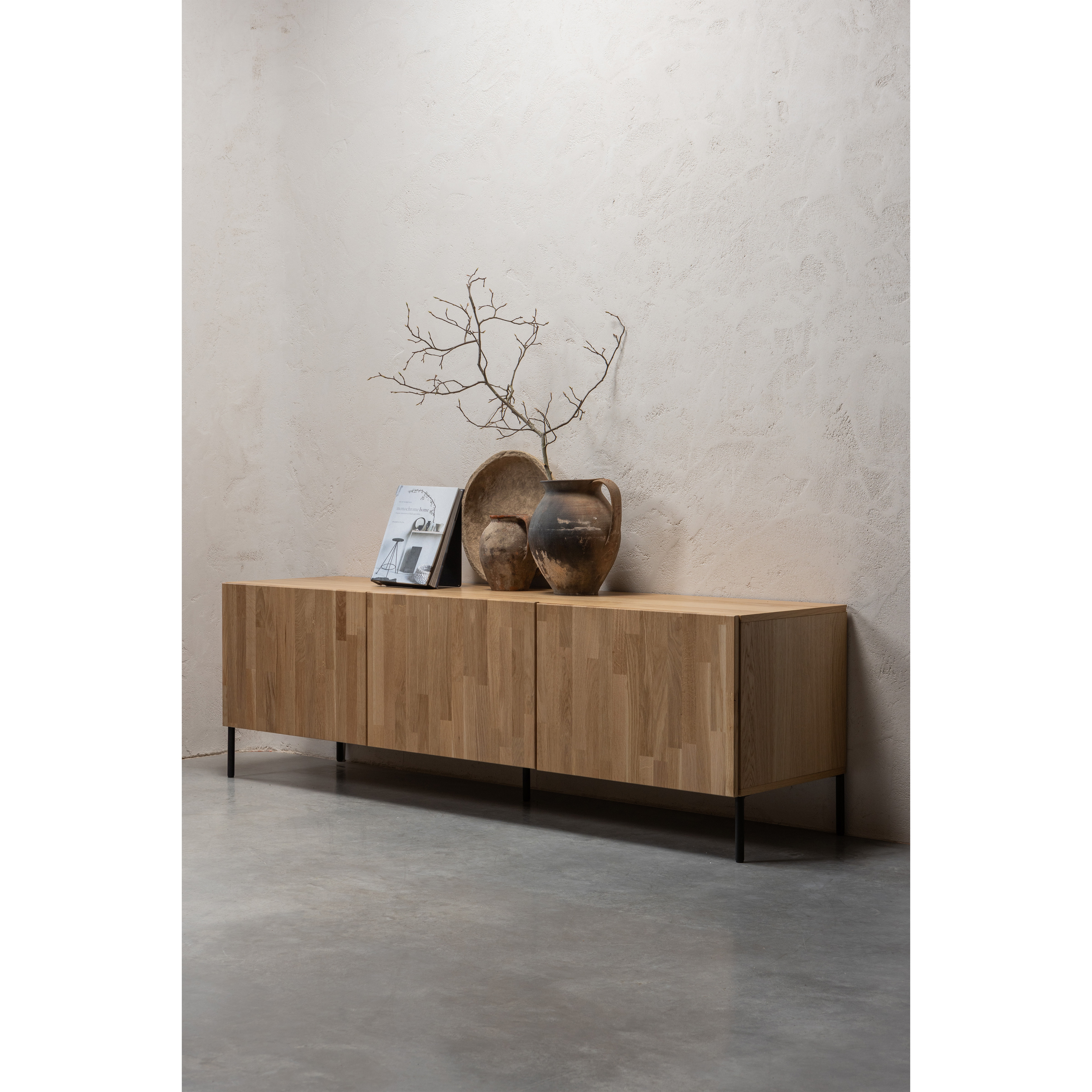 WOOOD TV-meubel 'Bono' Eikenhout, 180cm, kleur Naturel