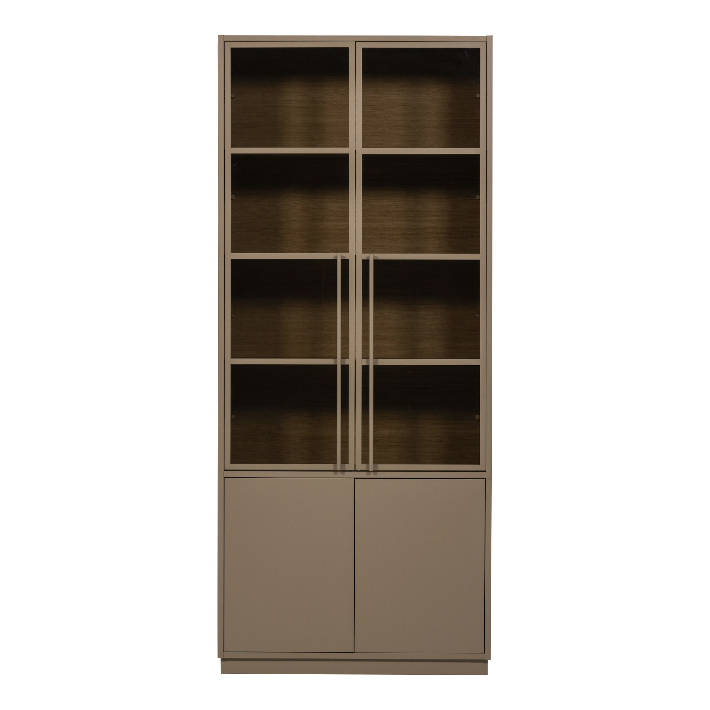 WOOOD Vitrinekast 'Casa' Grenenhout, kleur Mud