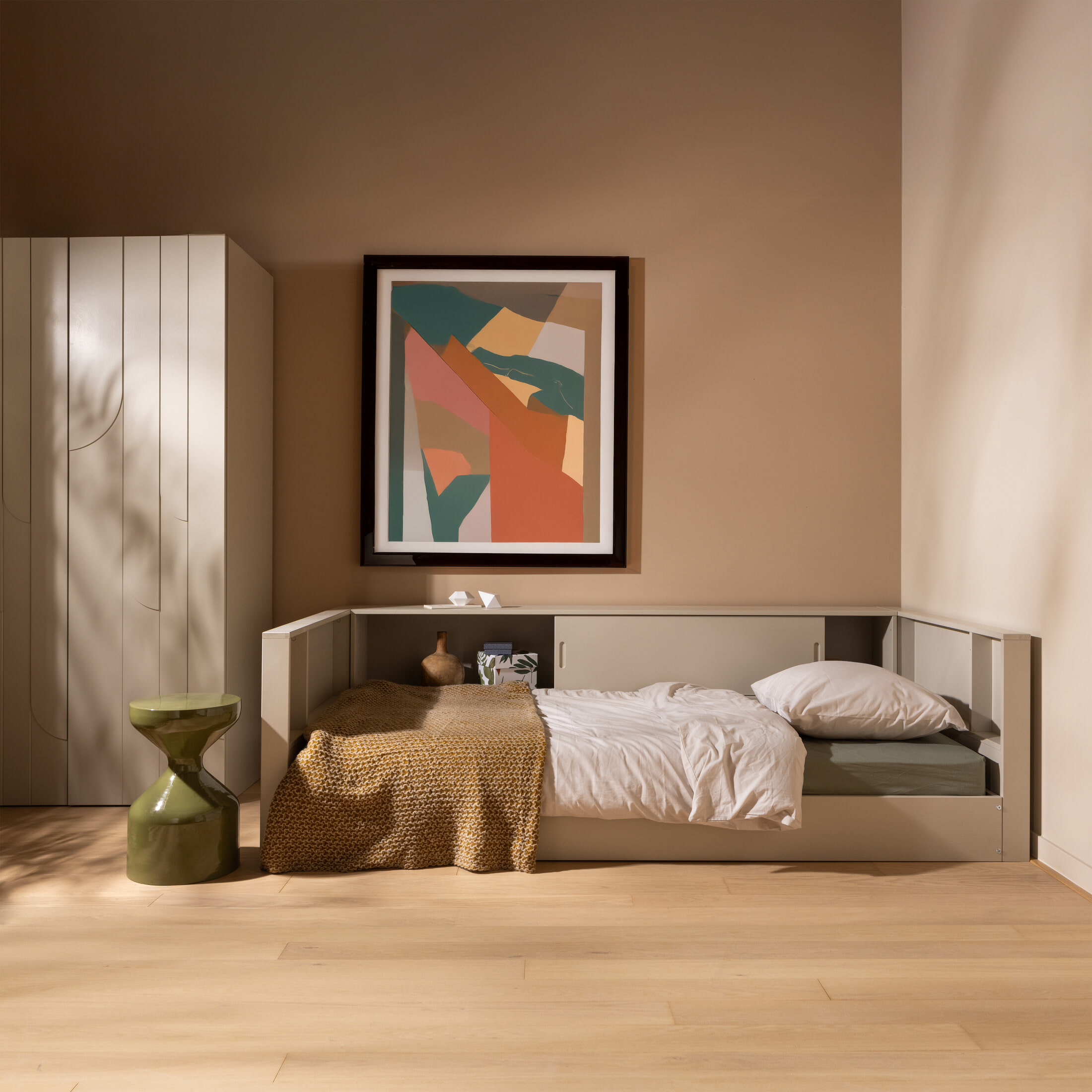 WOOOD Bedbank 'Carter' Grenenhout, 90 x 200cm