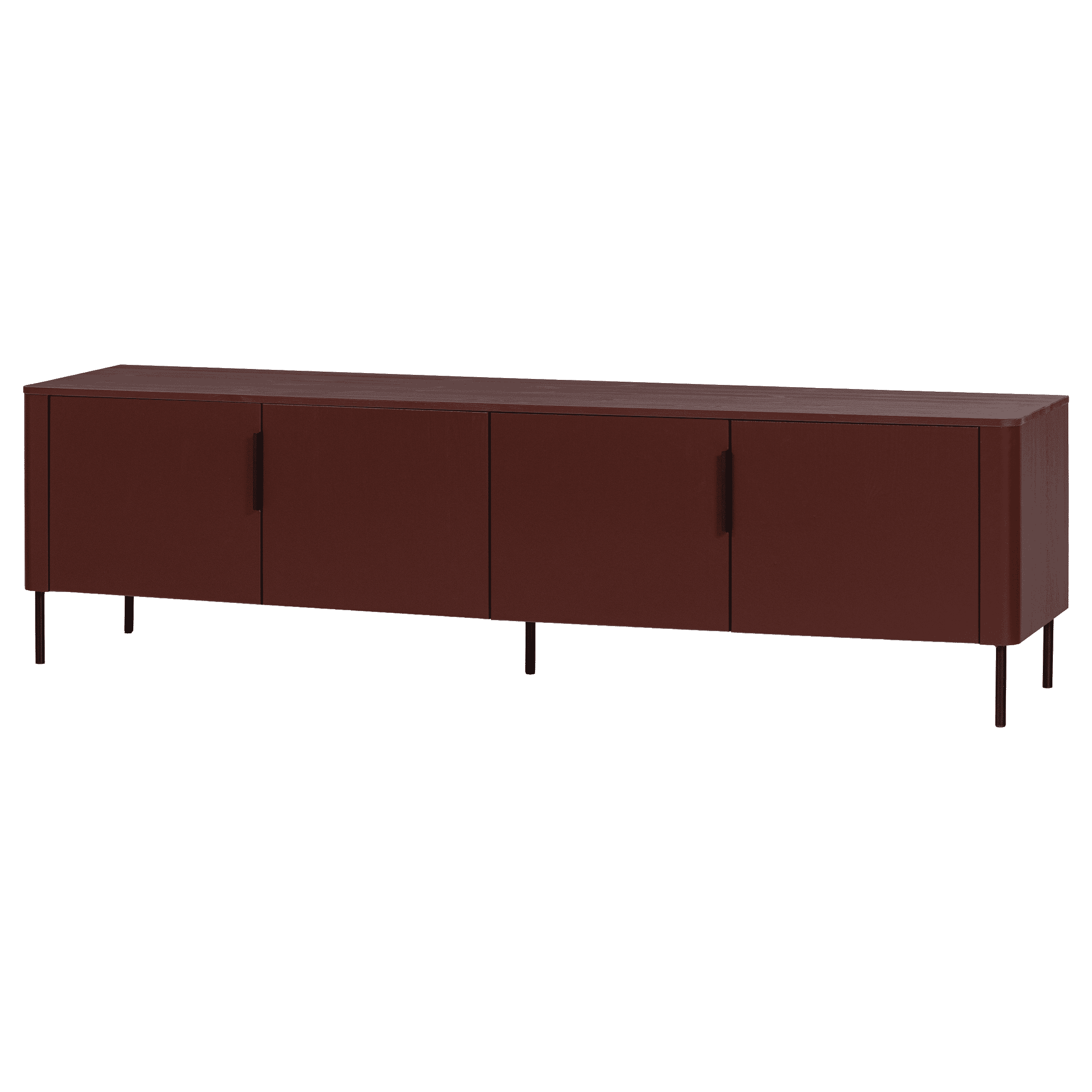 WOOOD TV-meubel 'Gunnar' Grenenhout, 200cm, kleur Bordeaux