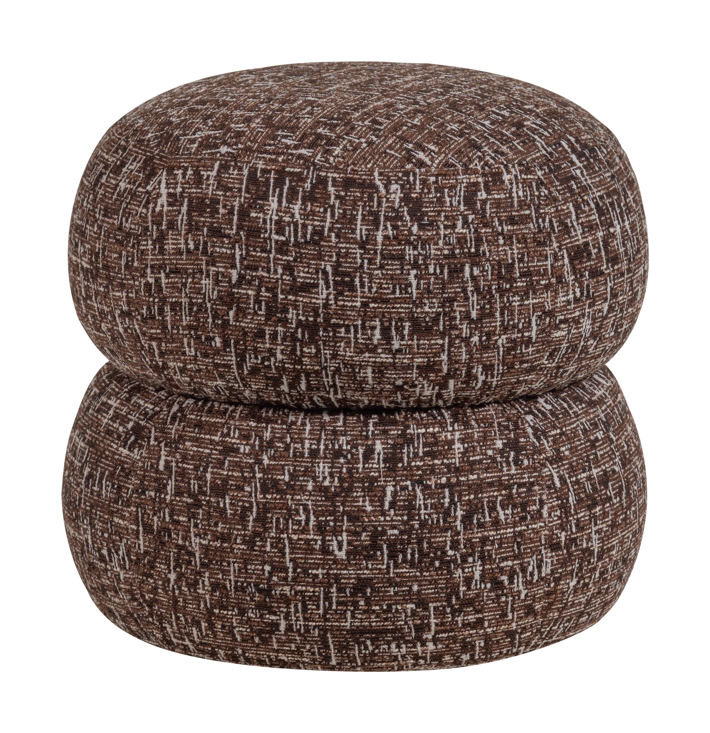 WOOOD Poef Anic 43cm - Donkerbruin melange