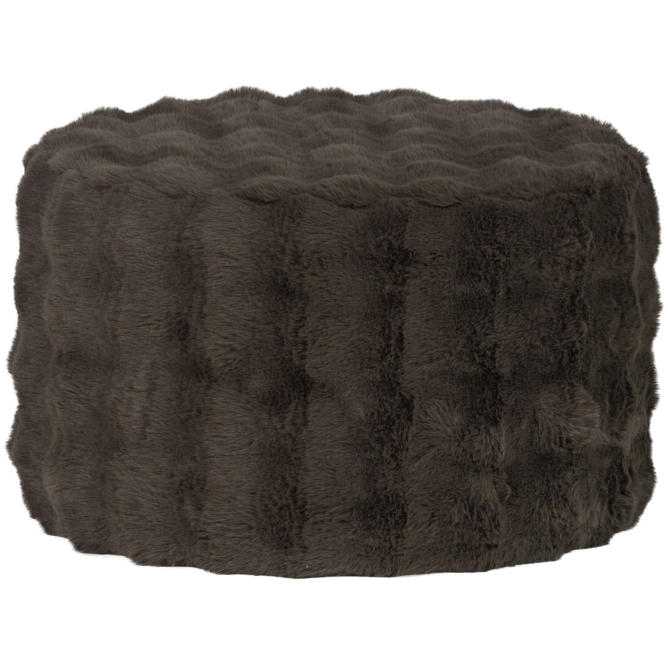 WOOOD Poef Olven Fluffy stof - Bruin