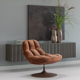 WOOOD Draaifauteuil 'Elvi' Chenille, kleur Roestbruin