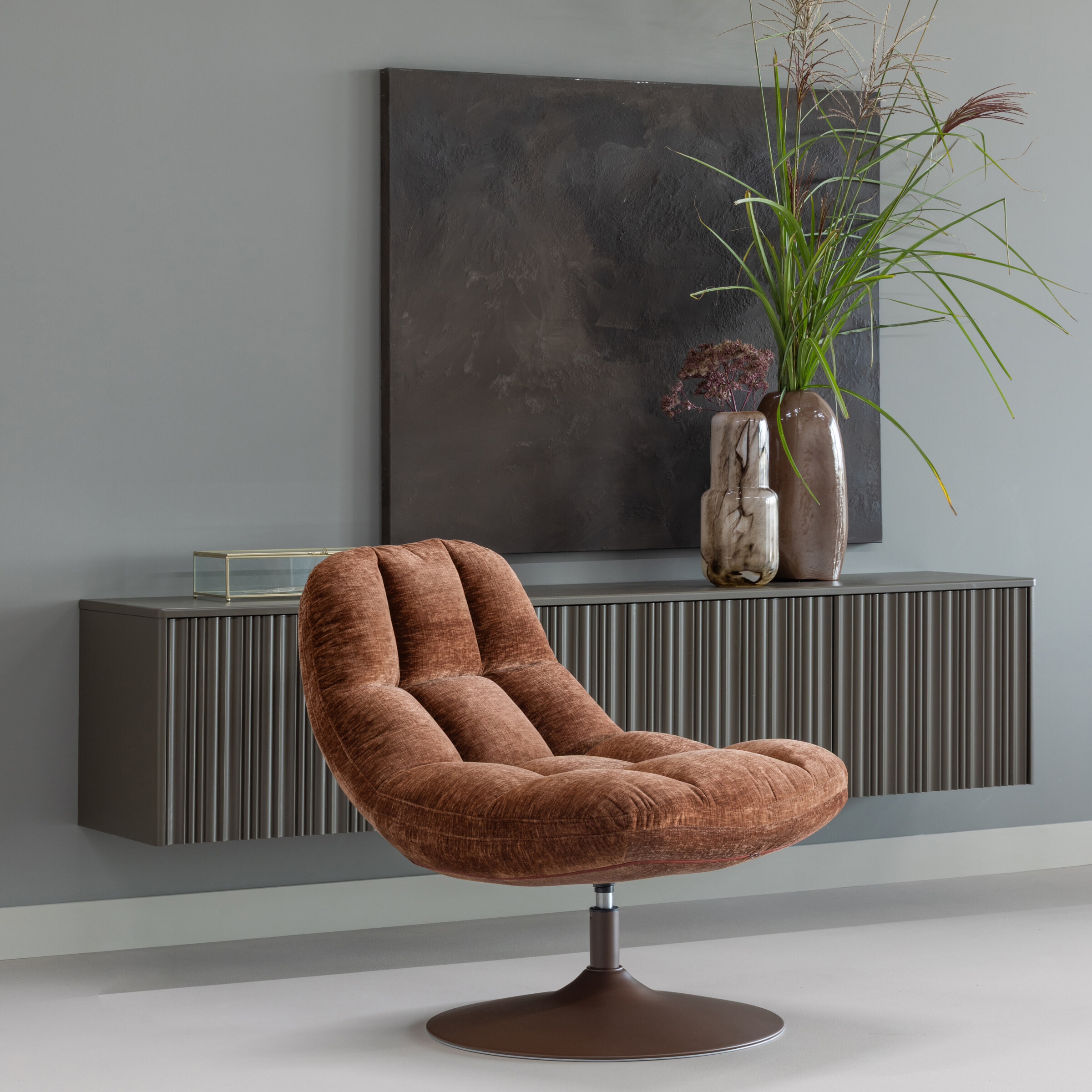 WOOOD Draaifauteuil 'Elvi' Chenille
