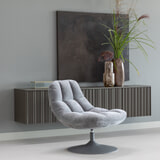 WOOOD Draaifauteuil 'Elvi' Chenille, kleur Lichtgrijs
