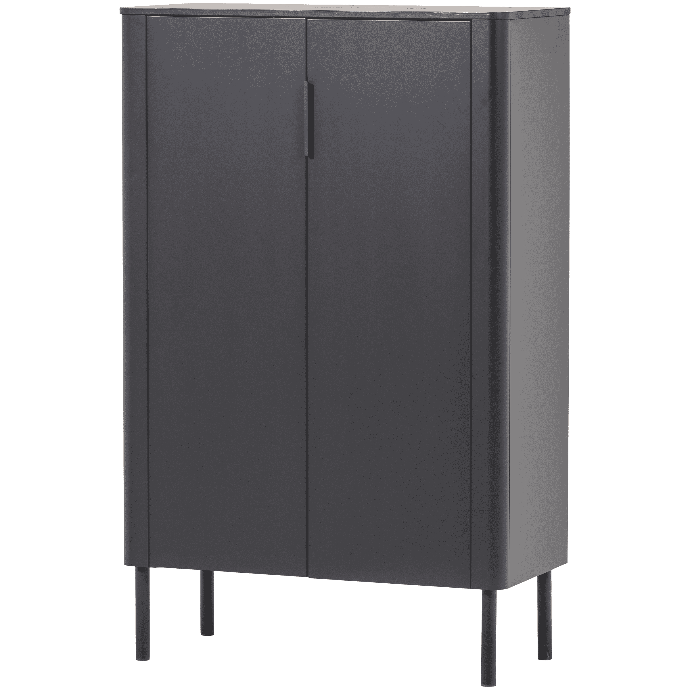 WOOOD Opbergkast 'Gunnar' Grenenhout, 135 x 85cm, kleur Mat Zwart